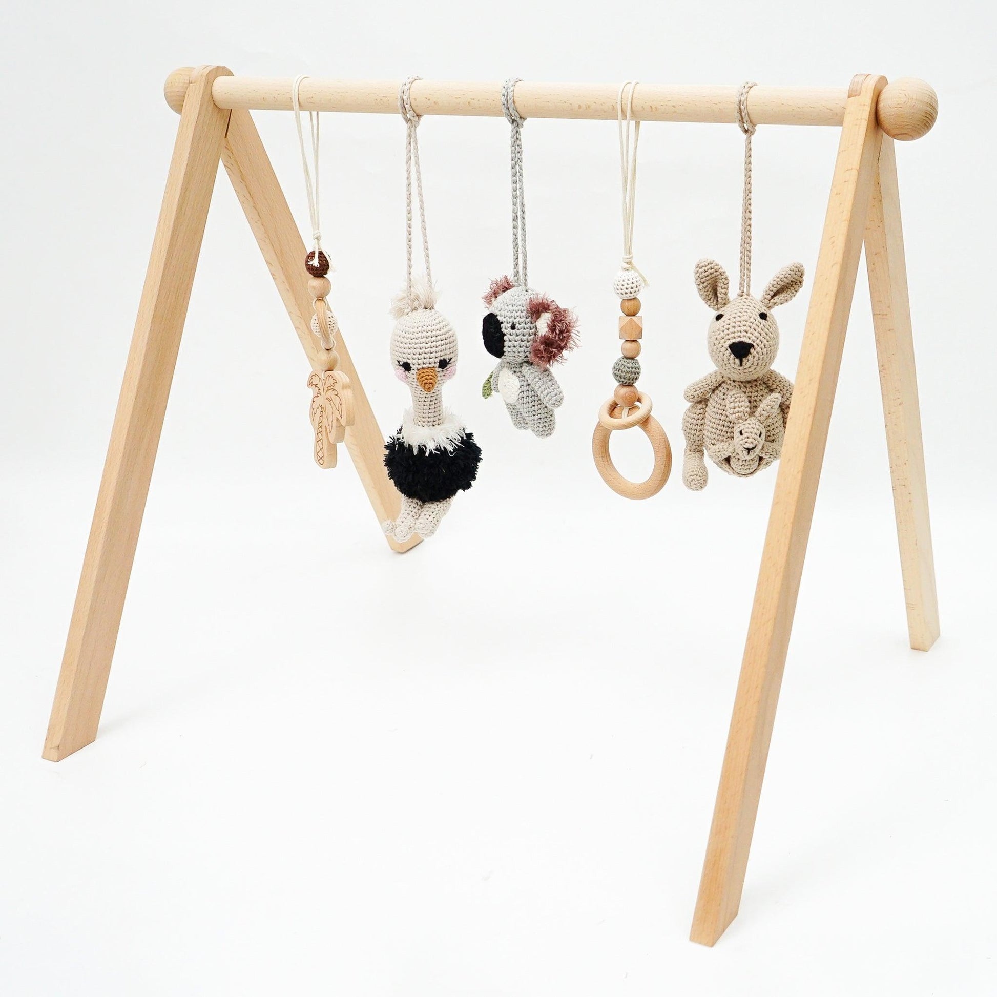 Handmade Crochet Toys for Baby Gym | Australian friends - The Nurturing Nook