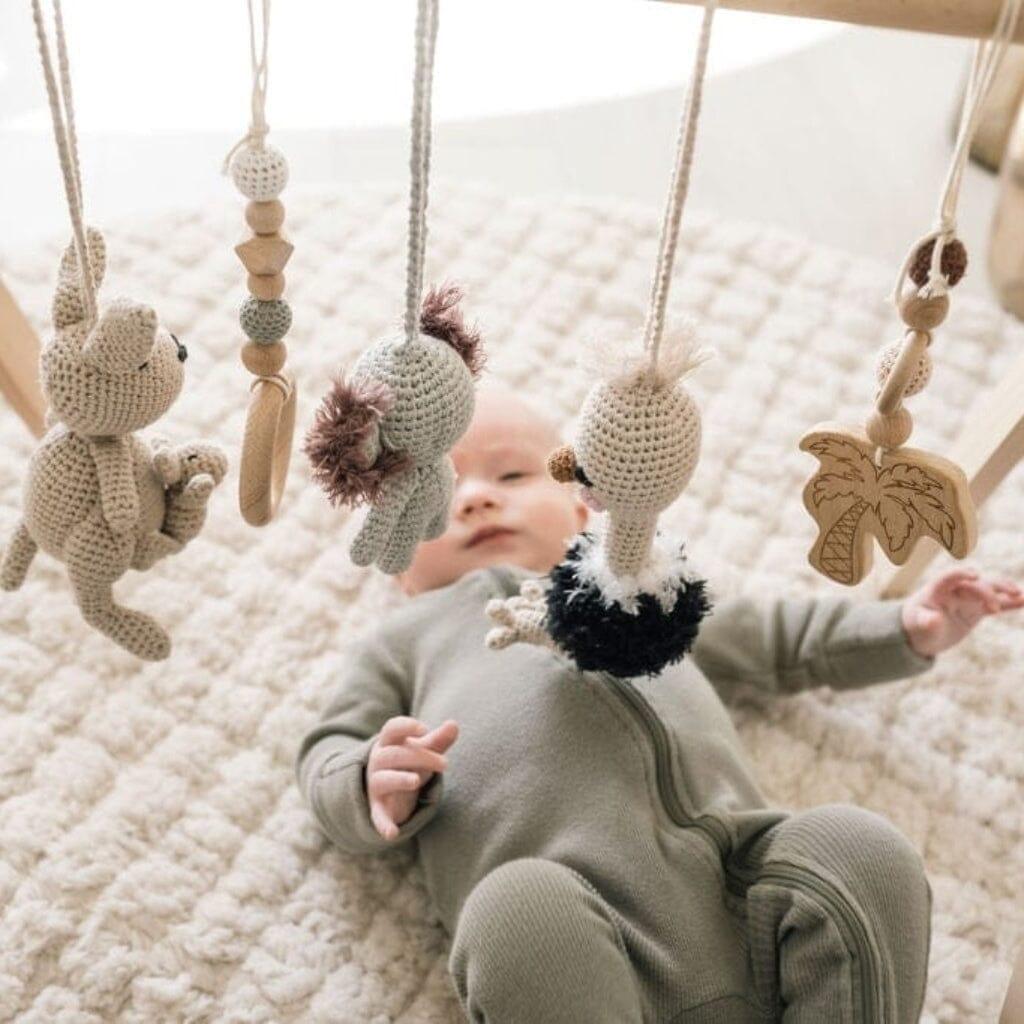Handmade Crochet Toys for Baby Gym | Australian friends - The Nurturing Nook