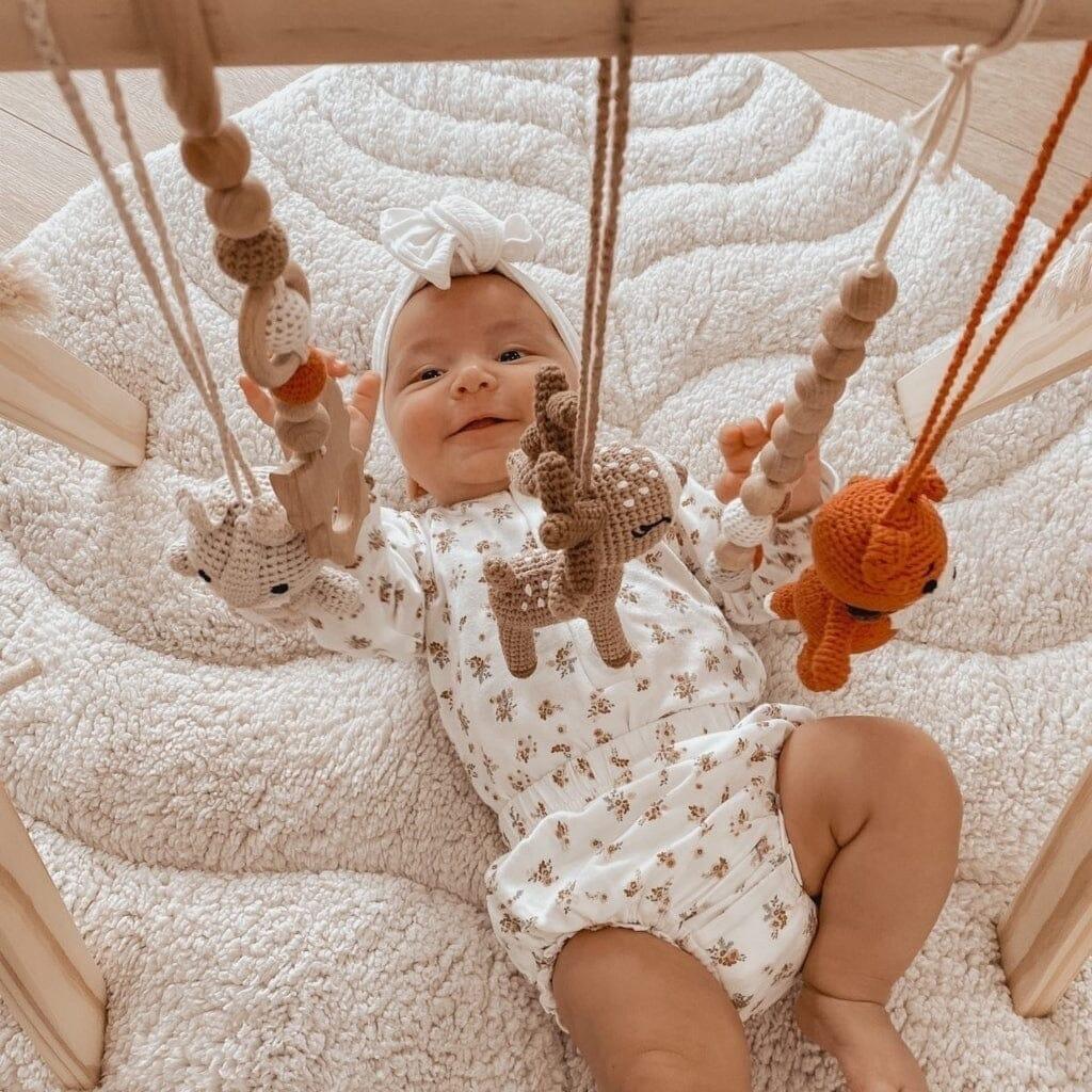Handmade Crochet Toys for Baby Gym | Forest Family - The Nurturing Nook