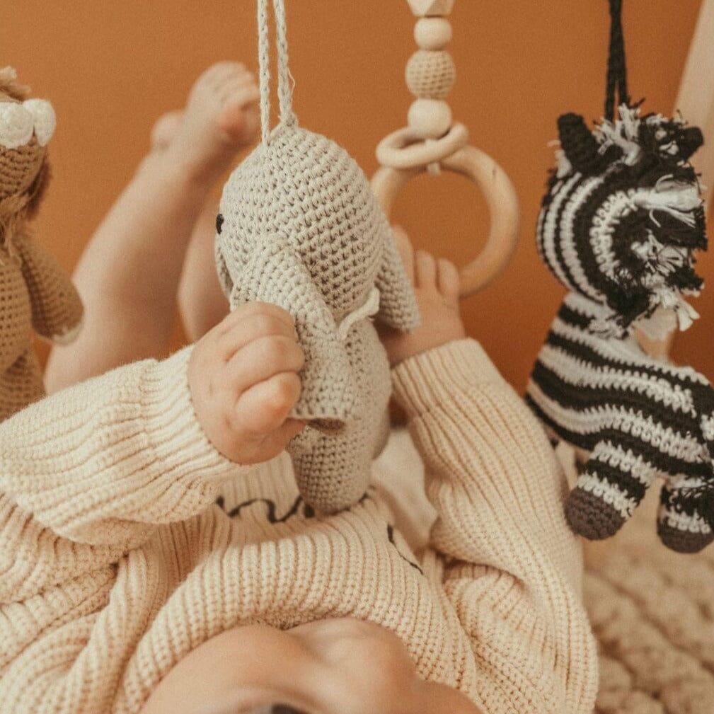 Handmade Crochet Toys for Baby Gym | Safari - The Nurturing Nook