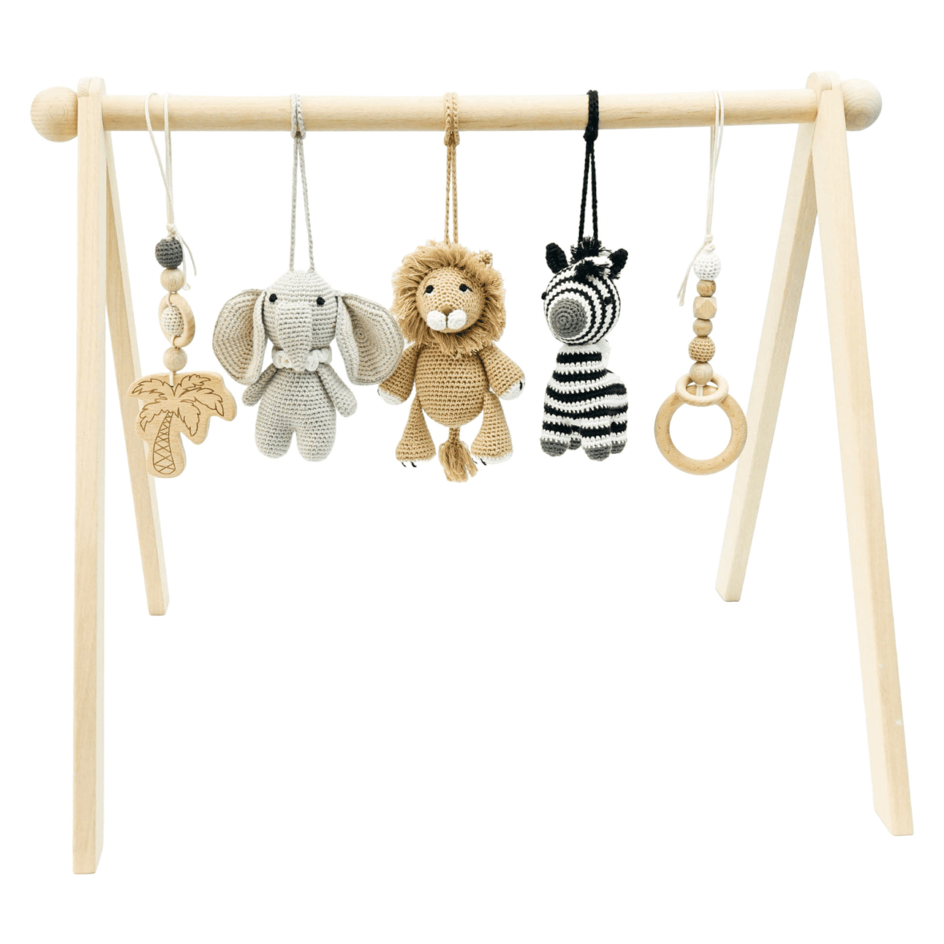 Handmade Crochet Toys for Baby Gym | Safari - The Nurturing Nook