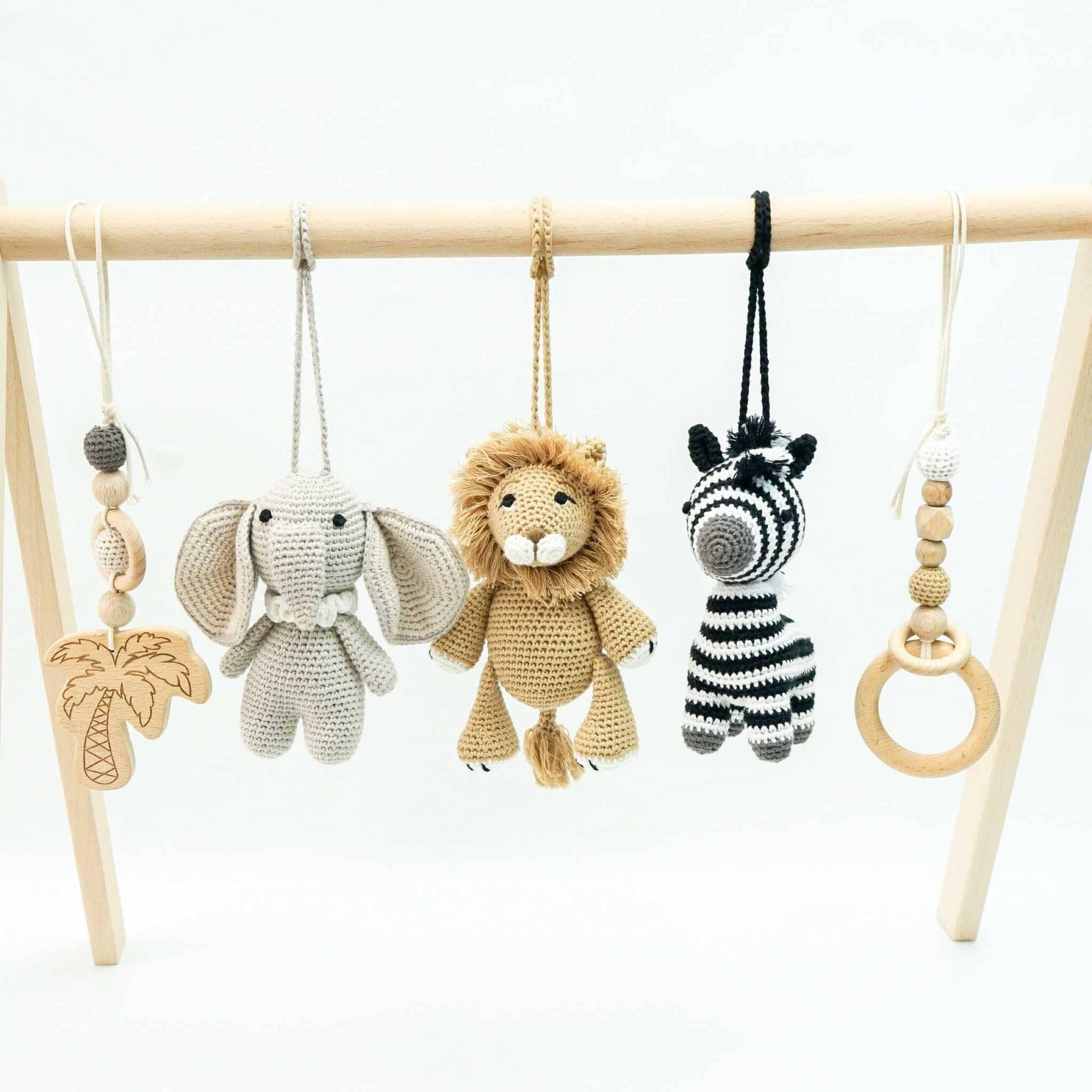 Handmade Crochet Toys for Baby Gym | Safari - The Nurturing Nook