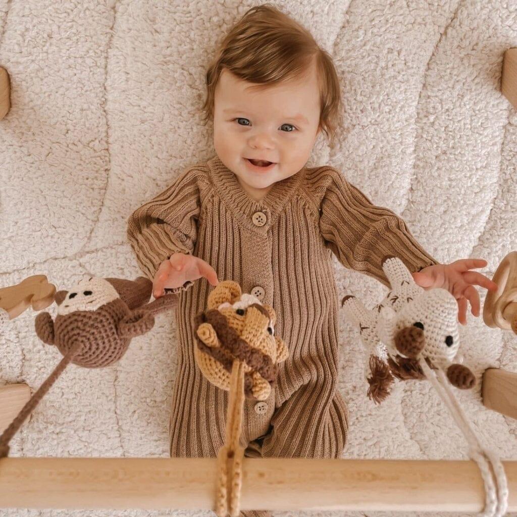 Handmade Crochet Toys for Baby Gym | Savanna Friends - The Nurturing Nook