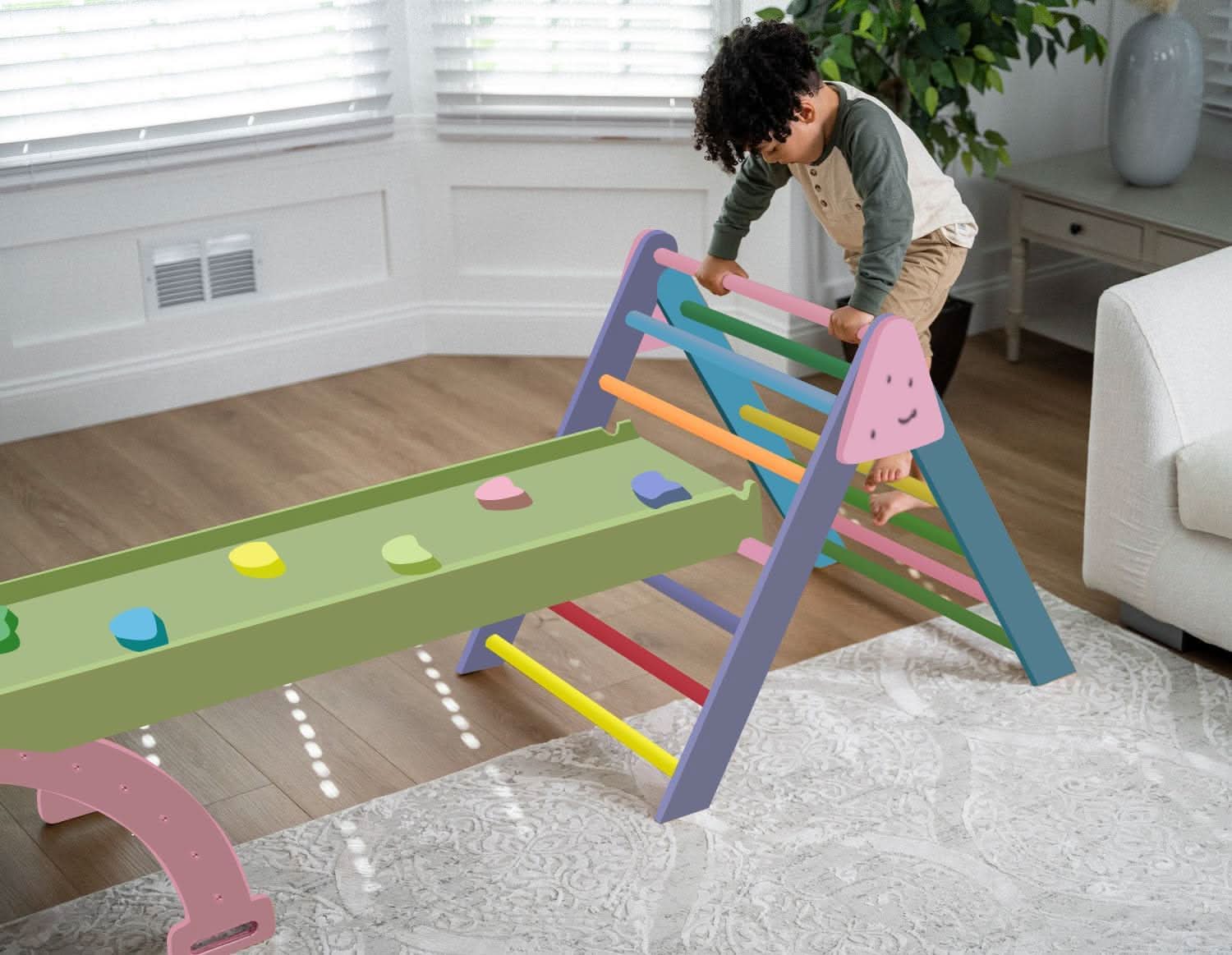 Hazel - Pikler Triangle Ladder & Rocker Set - The Nurturing Nook
