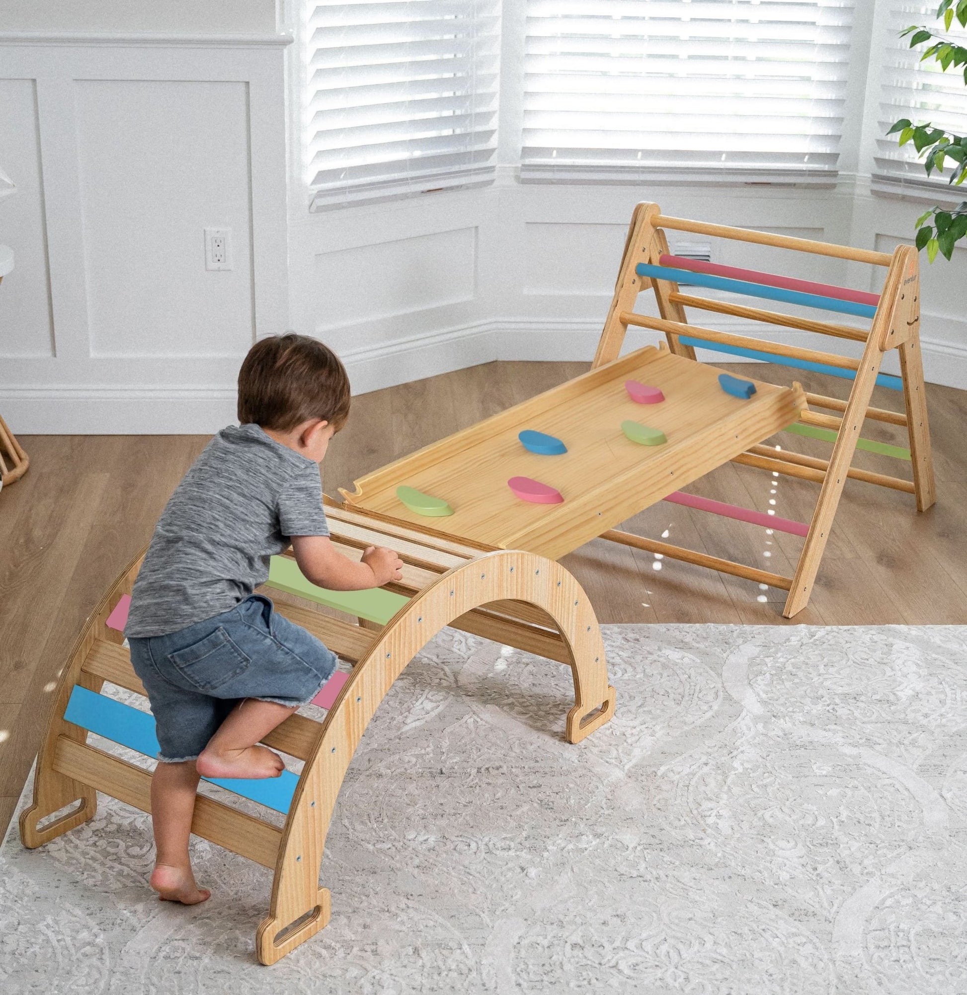 Hazel - Pikler Triangle Ladder & Rocker Set - The Nurturing Nook
