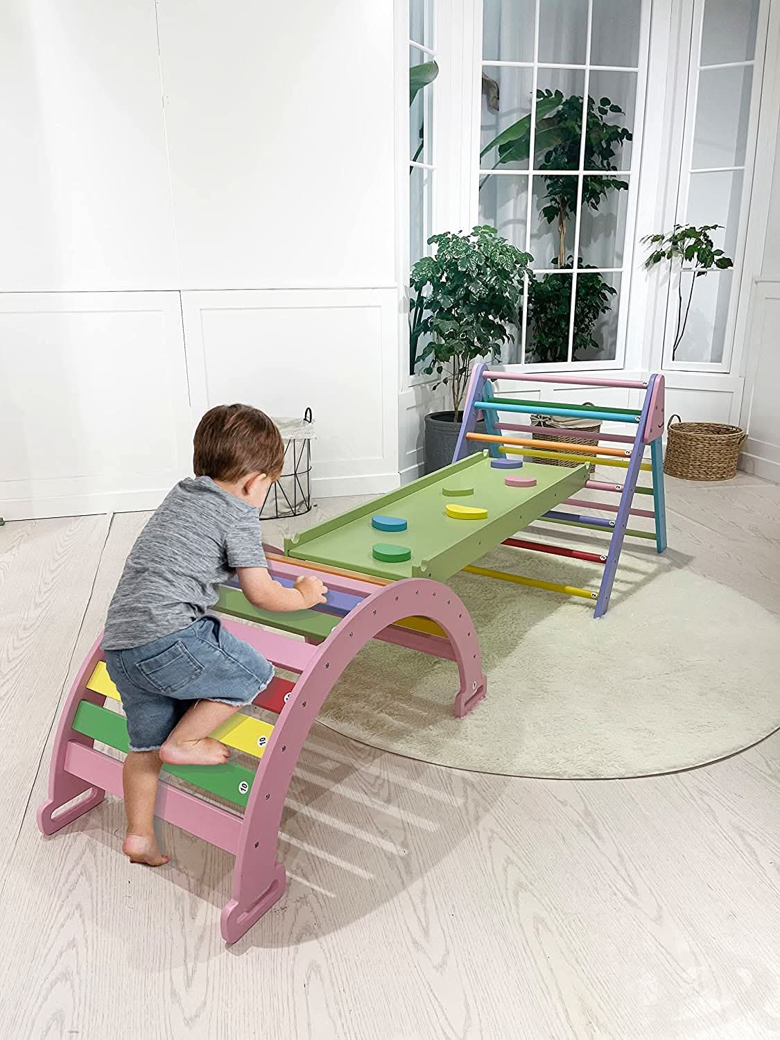 Hazel - Pikler Triangle Ladder & Rocker Set - The Nurturing Nook