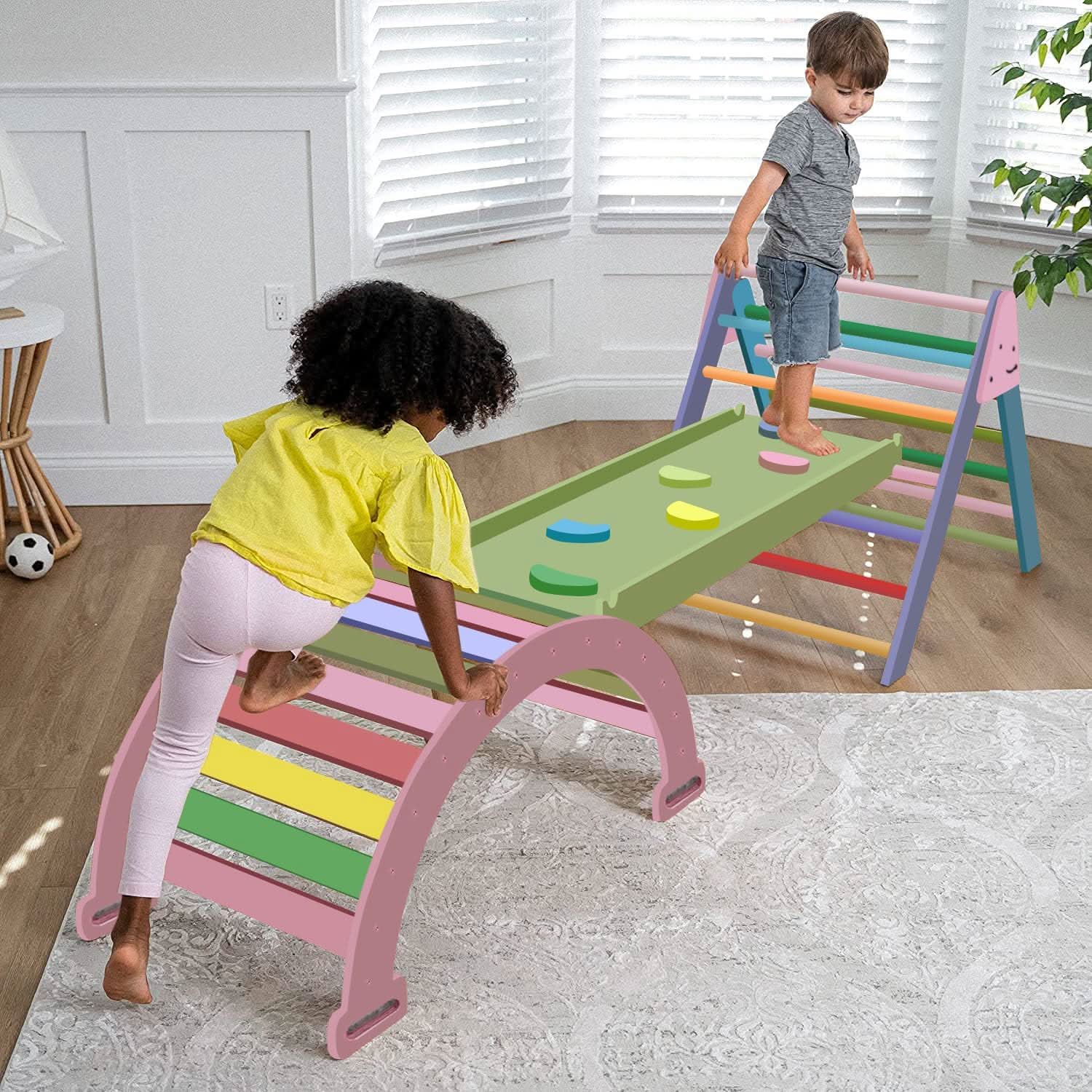 Hazel - Pikler Triangle Ladder & Rocker Set - The Nurturing Nook
