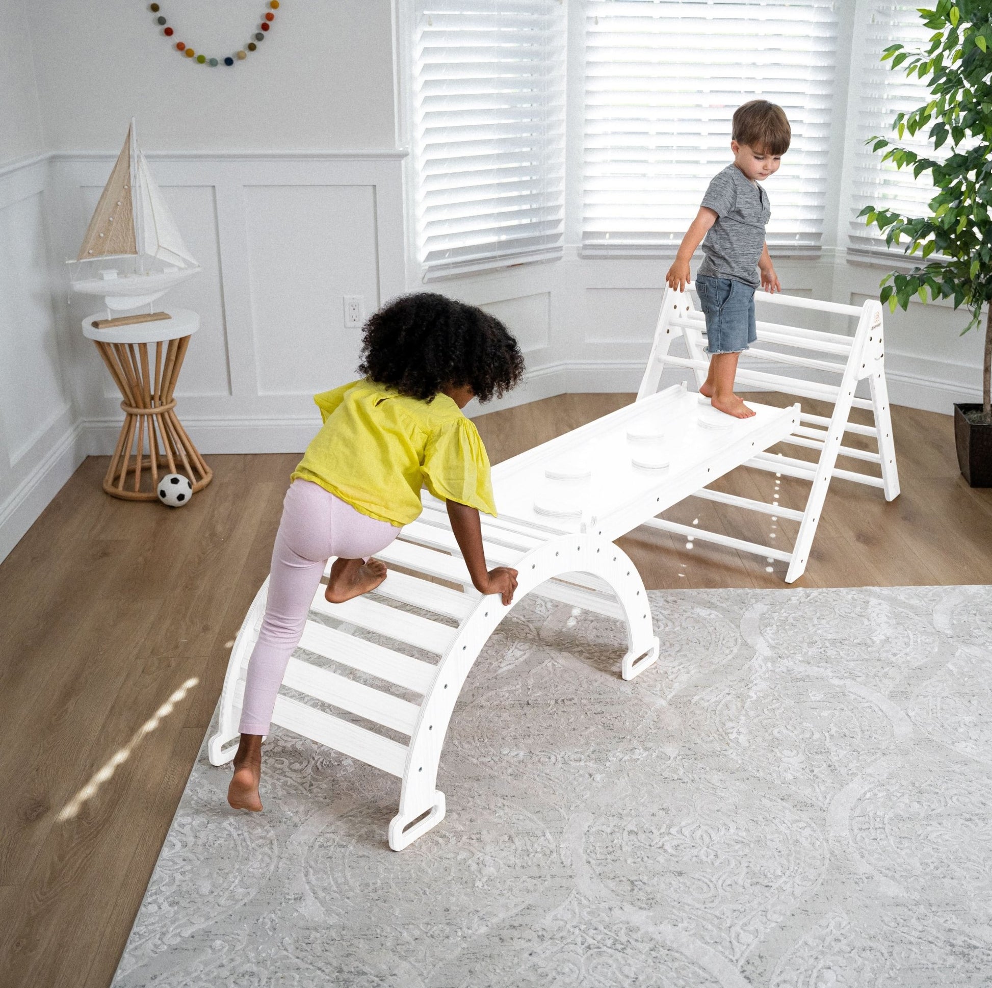 Hazel - Pikler Triangle Ladder & Rocker Set - The Nurturing Nook