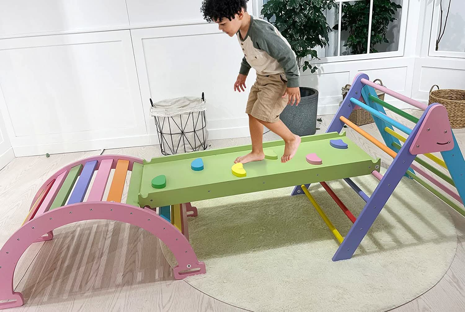 Hazel - Pikler Triangle Ladder & Rocker Set - The Nurturing Nook