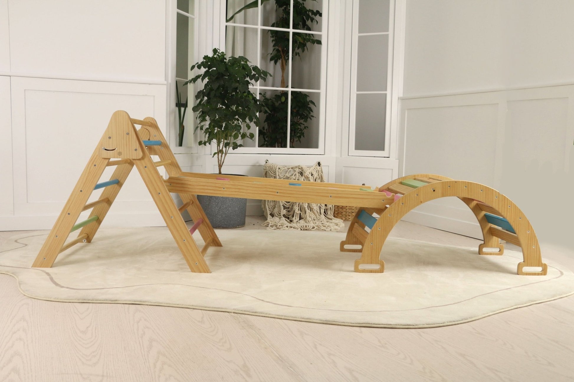 Hazel - Pikler Triangle Ladder & Rocker Set - The Nurturing Nook