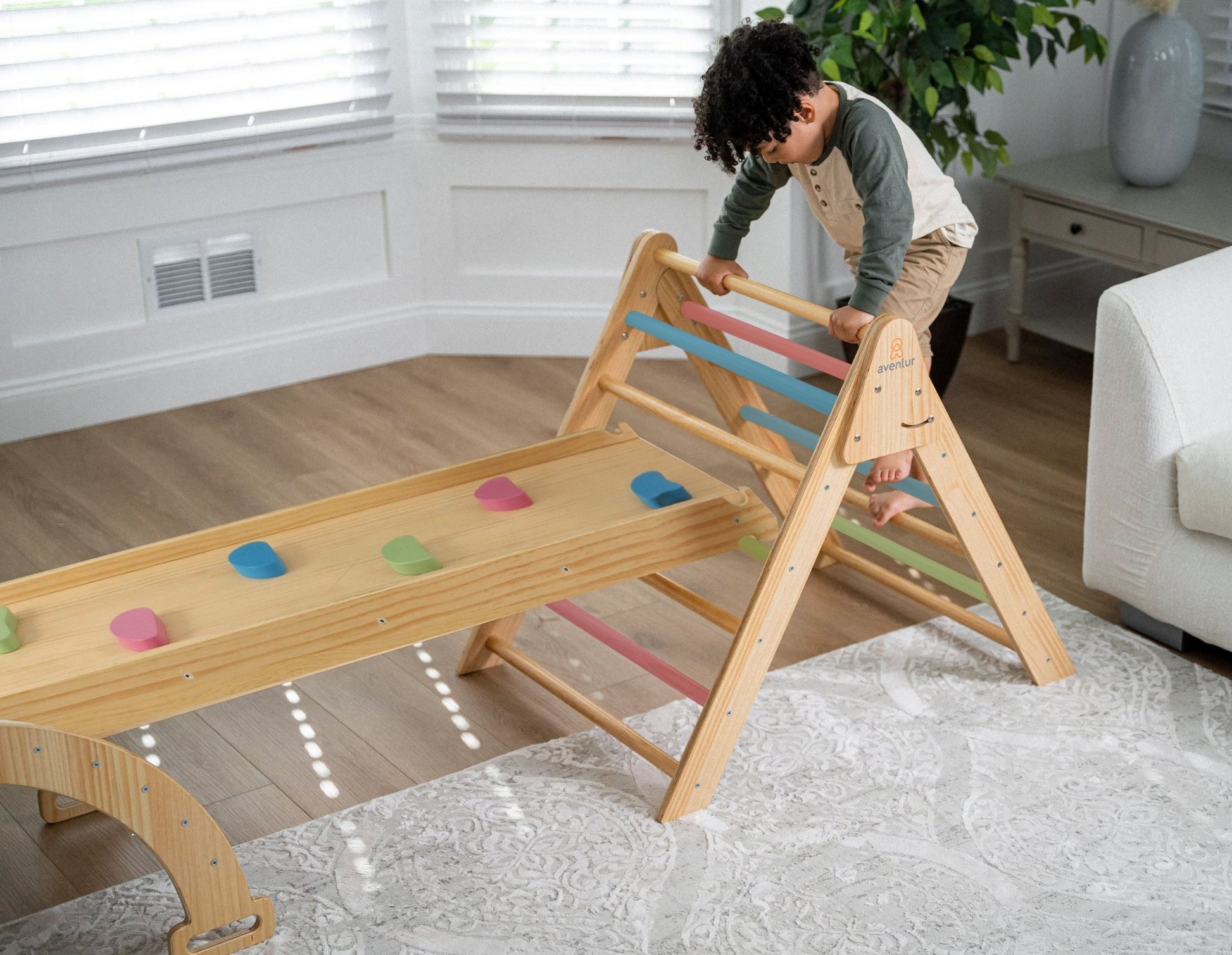 Hazel - Pikler Triangle Ladder & Rocker Set - The Nurturing Nook