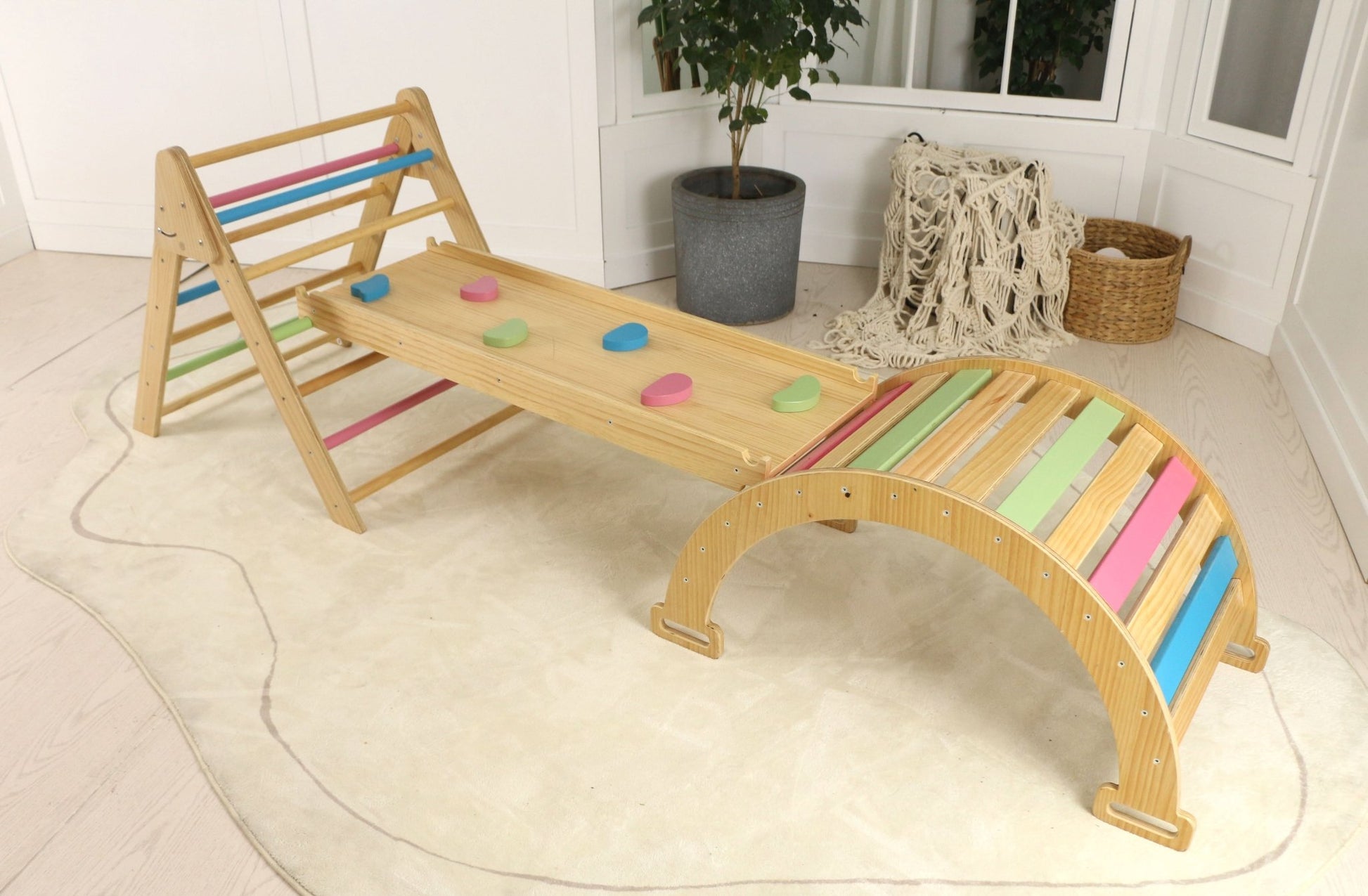 Hazel - Pikler Triangle Ladder & Rocker Set - The Nurturing Nook