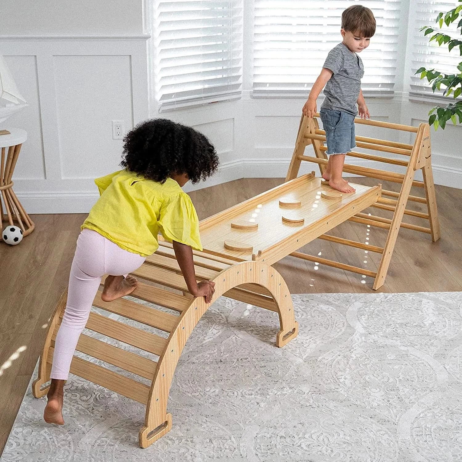 Hazel - Pikler Triangle Ladder & Rocker Set - The Nurturing Nook