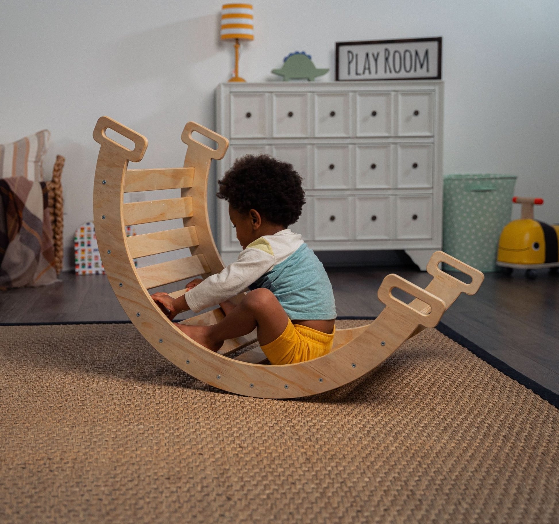 Hazel - Pikler Triangle Ladder & Rocker Set - The Nurturing Nook
