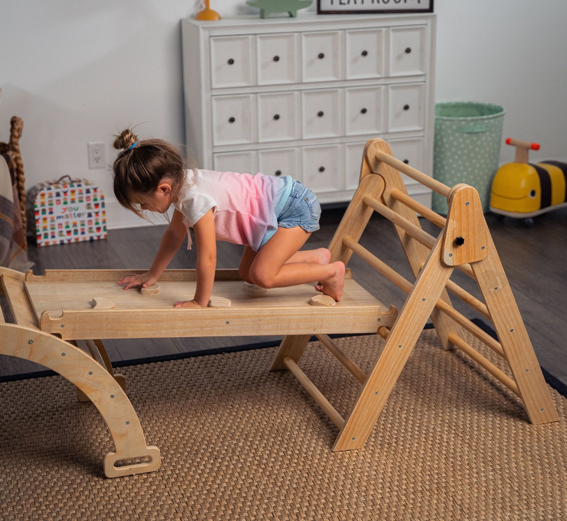 Hazel - Pikler Triangle Ladder & Rocker Set - The Nurturing Nook