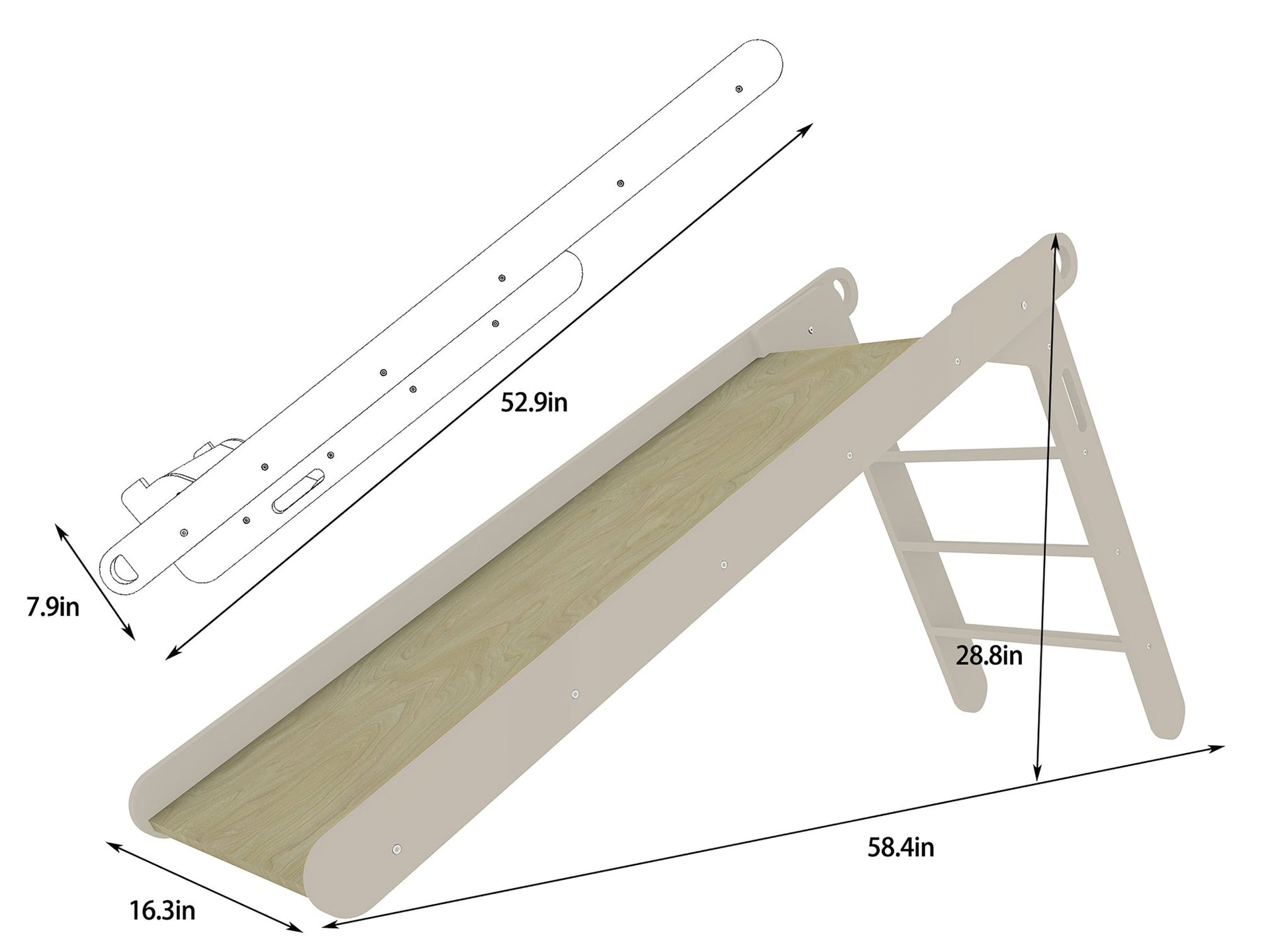 Holland - wooden folding slide - The Nurturing Nook