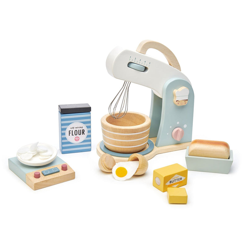 Tender Leaf home baking set with wooden bowl & kitchen scale