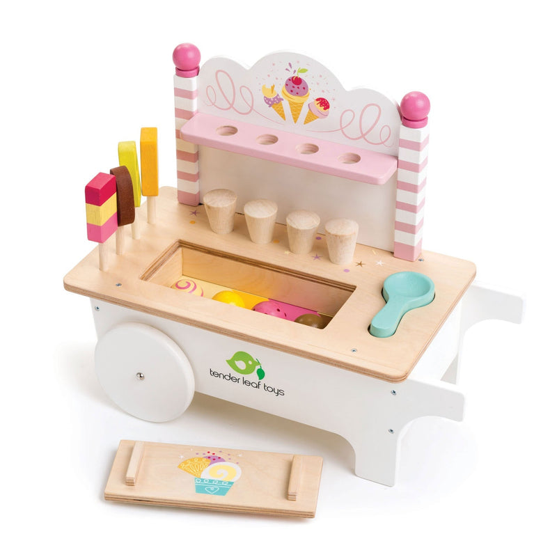 Tender Leaf ice cream cart play set with magnetic scoop