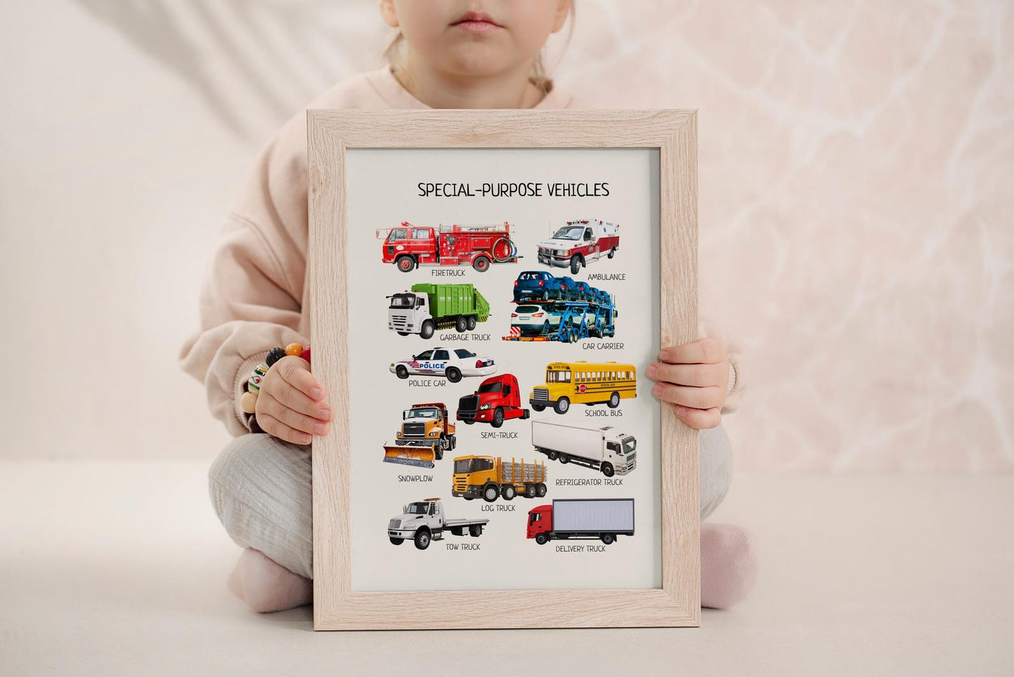 Special Transport Poster - Educational Vehicles Wall Art for Kids’ Room, Montessori Classroom & Nursery Decor | Digital Download