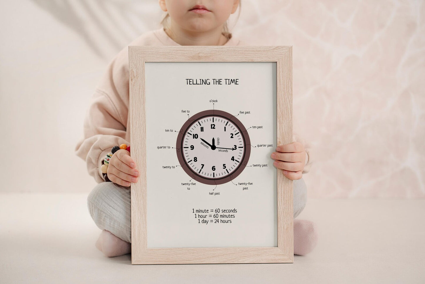 Telling the Time Poster - Educational Clock Learning Printable for Kids' Room, Playroom & Classroom | Digital Download