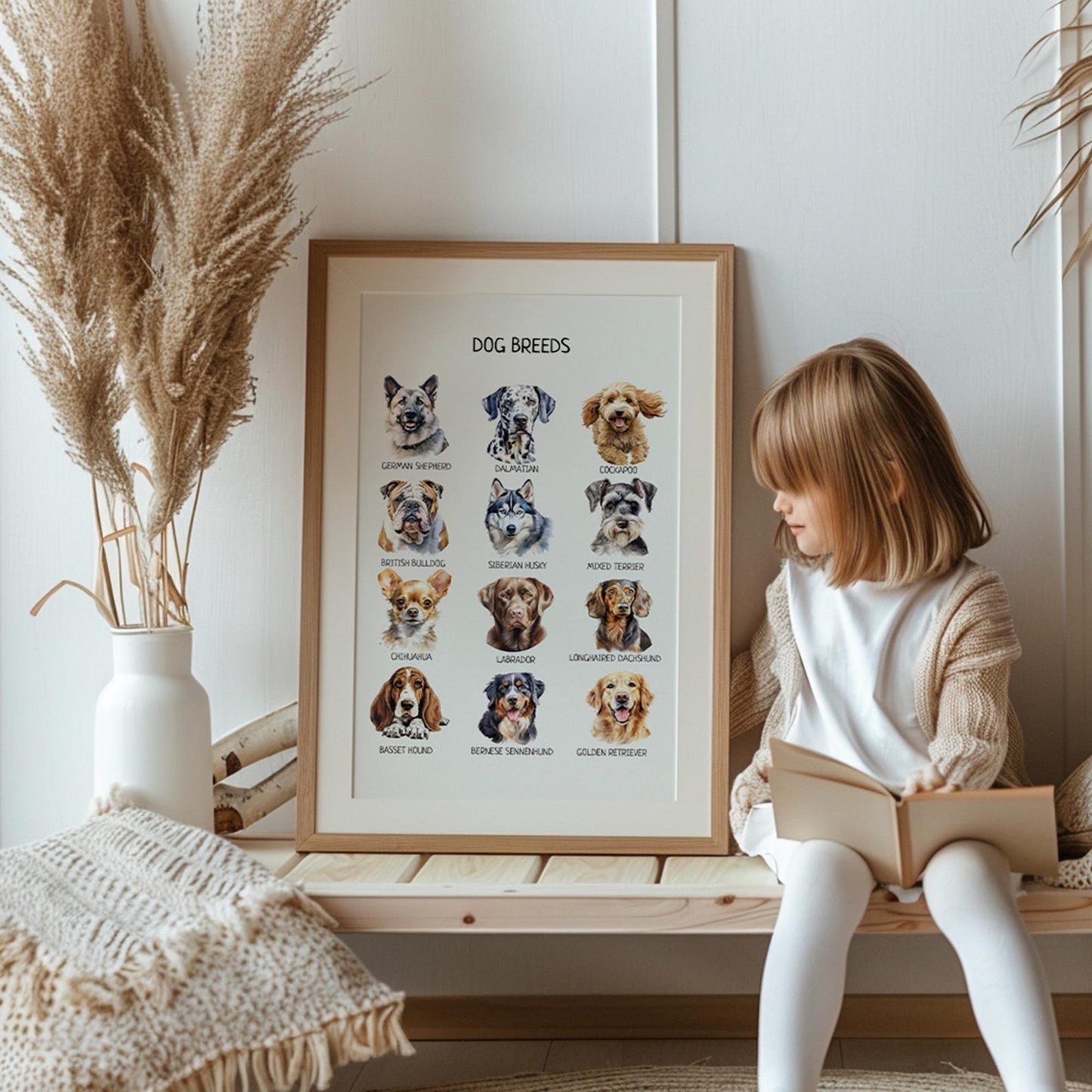 Dog Breeds Educational Poster - Montessori Wall Art for Kids’ Learning, Classroom & Nursery Decor | Digital Download
