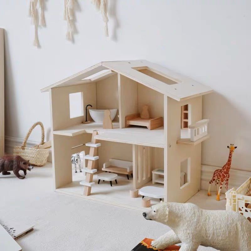 **Pre-order (Ships in 1-2 Weeks)** Wooden dollhouse miniature furniture play set