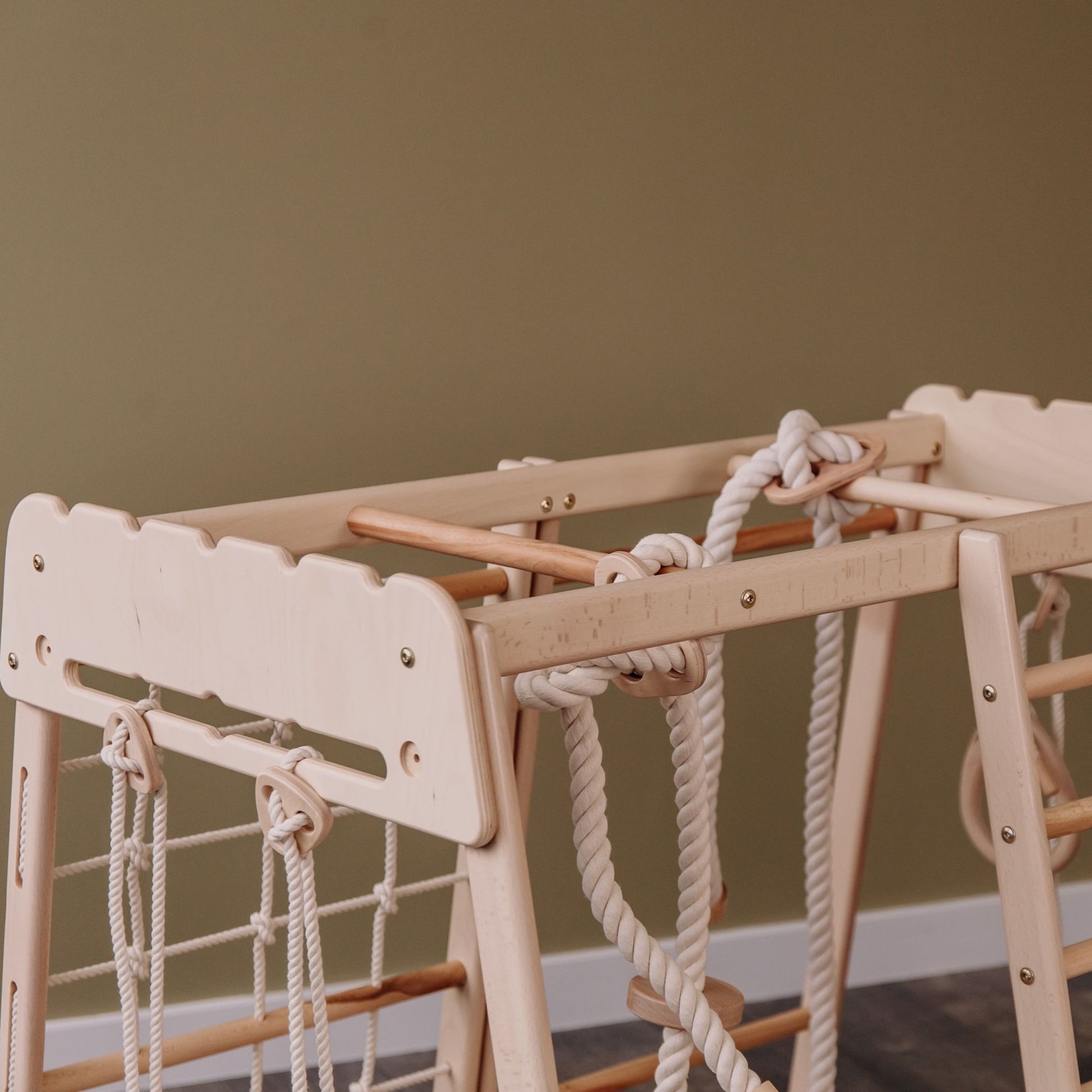 Indoor jungle gym – multi - position climbing tower with accessories - The Nurturing Nook