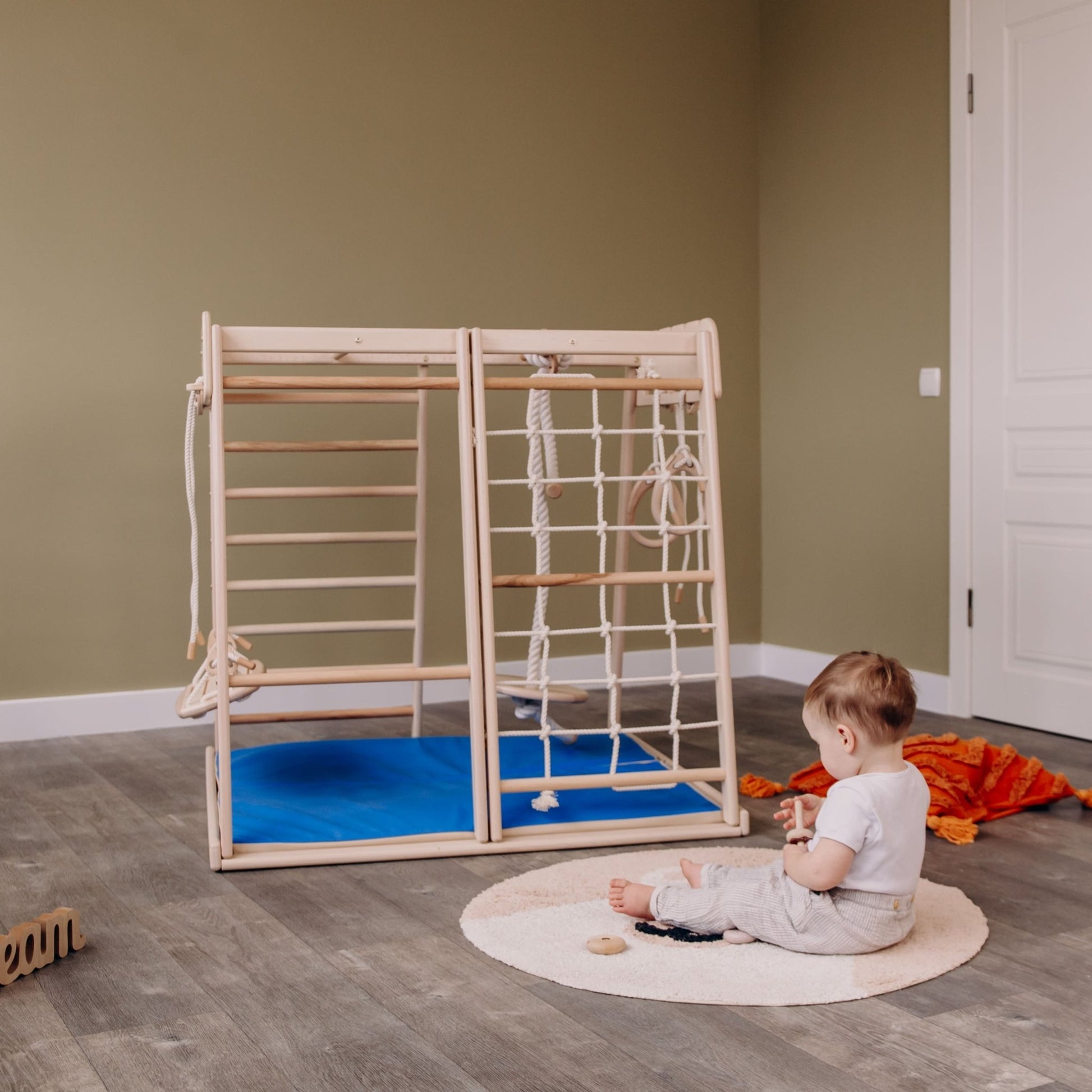 Indoor jungle gym – multi - position climbing tower with accessories - The Nurturing Nook