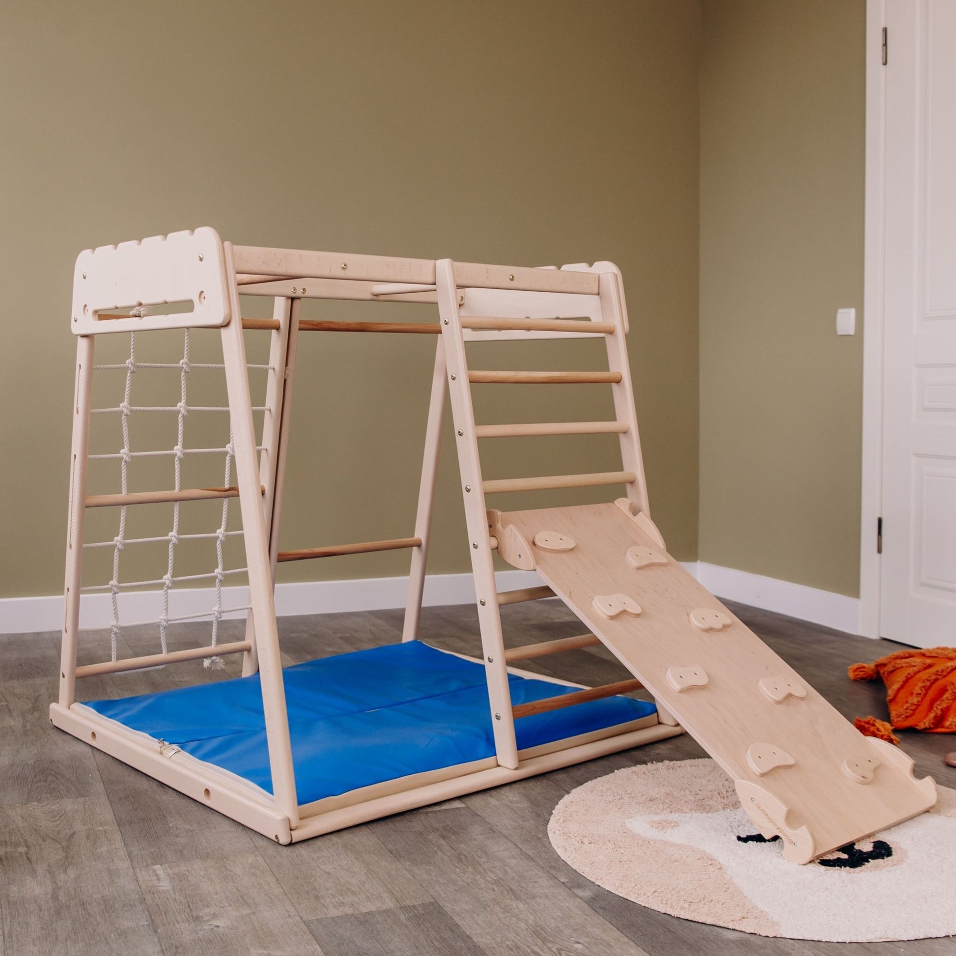Indoor jungle gym – multi - position climbing tower with accessories - The Nurturing Nook