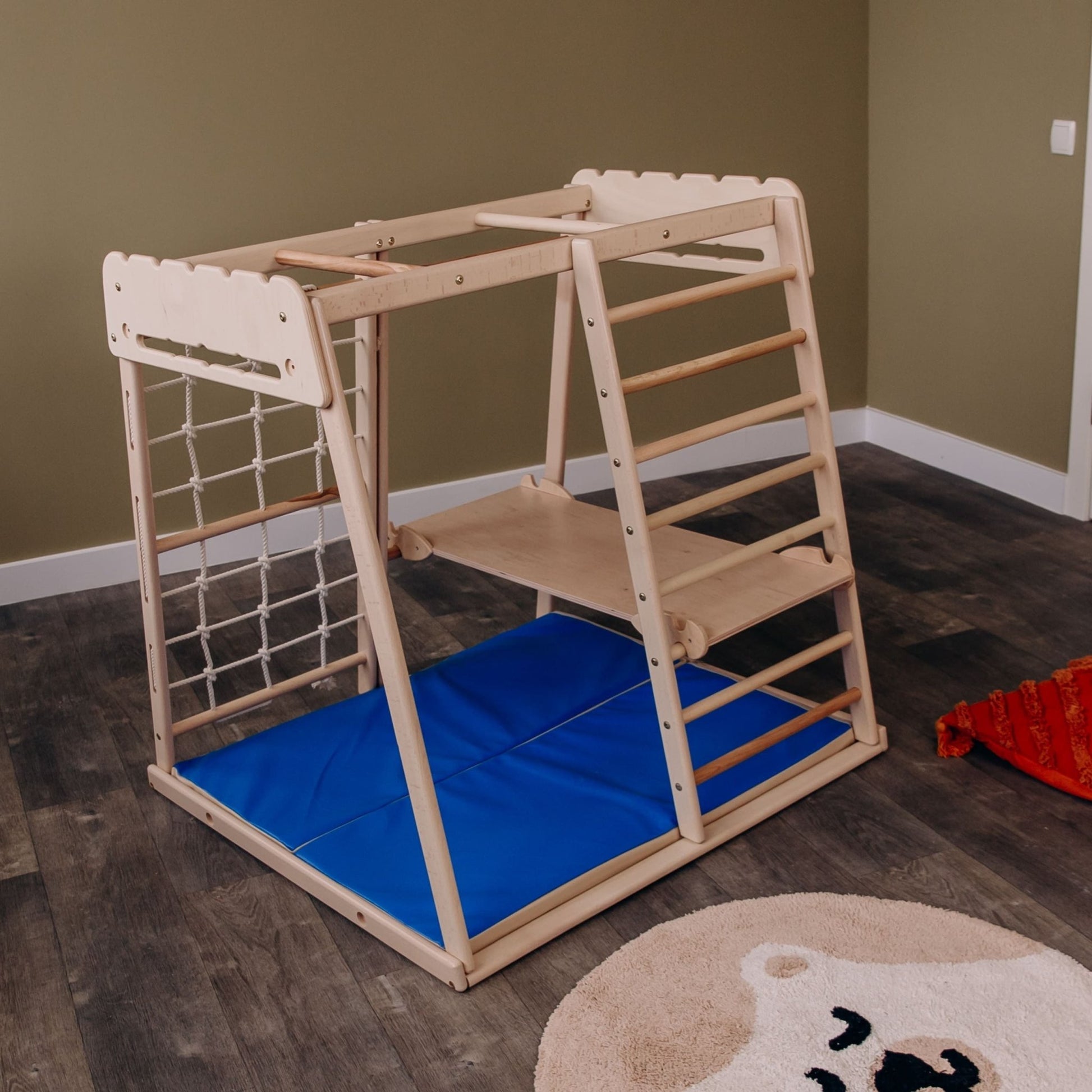 Indoor jungle gym – multi - position climbing tower with accessories - The Nurturing Nook