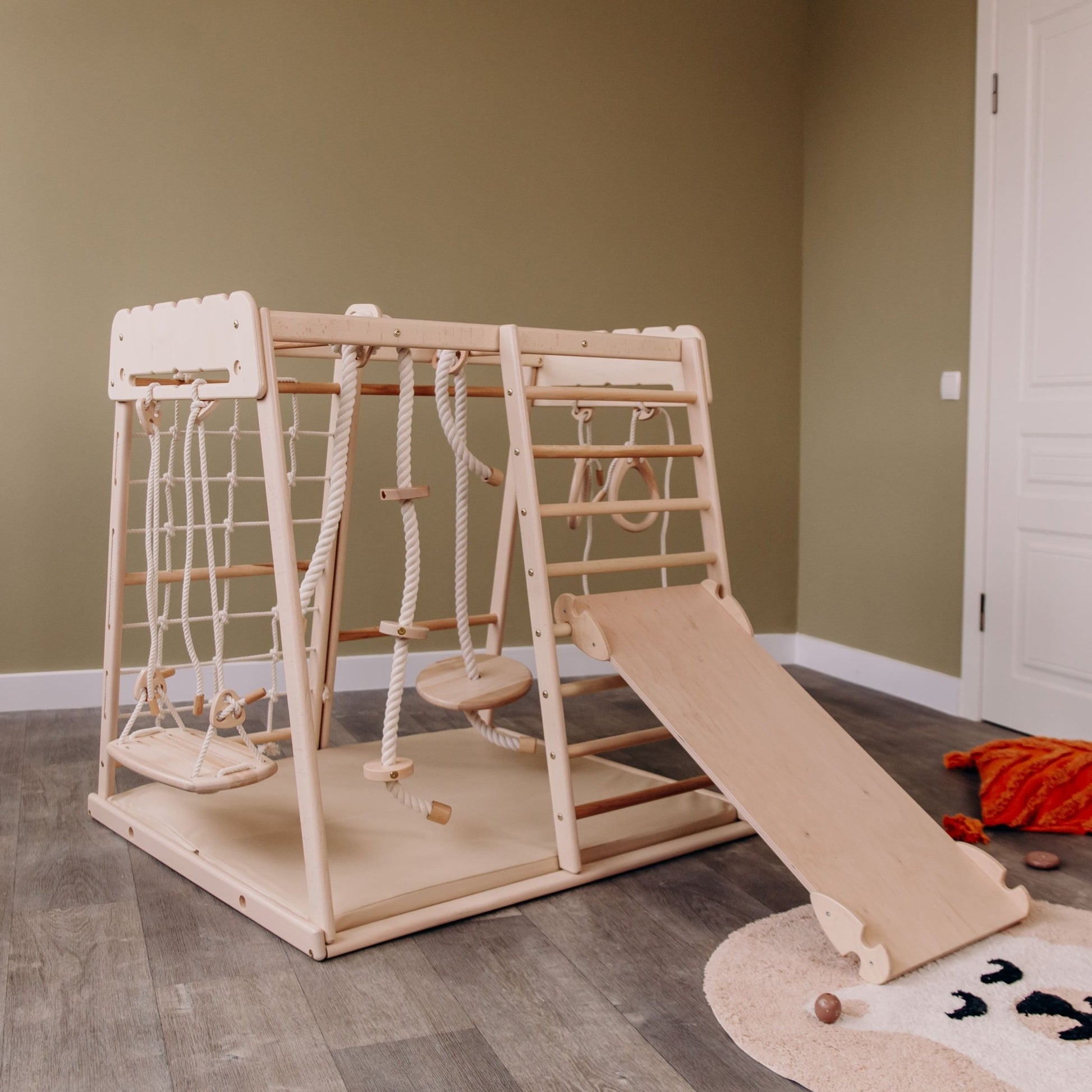 Indoor jungle gym – multi - position climbing tower with accessories - The Nurturing Nook