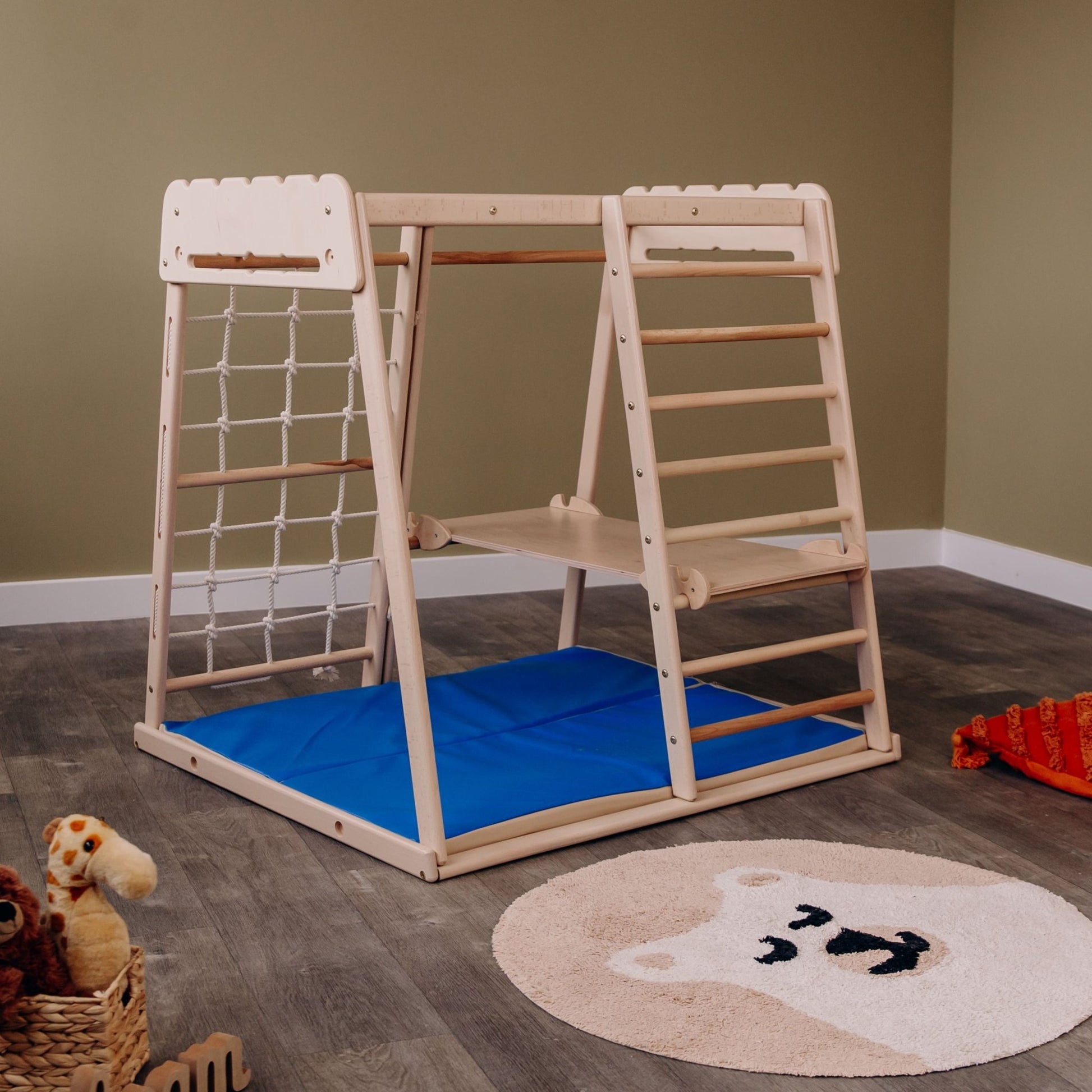 Indoor jungle gym – multi - position climbing tower with accessories - The Nurturing Nook