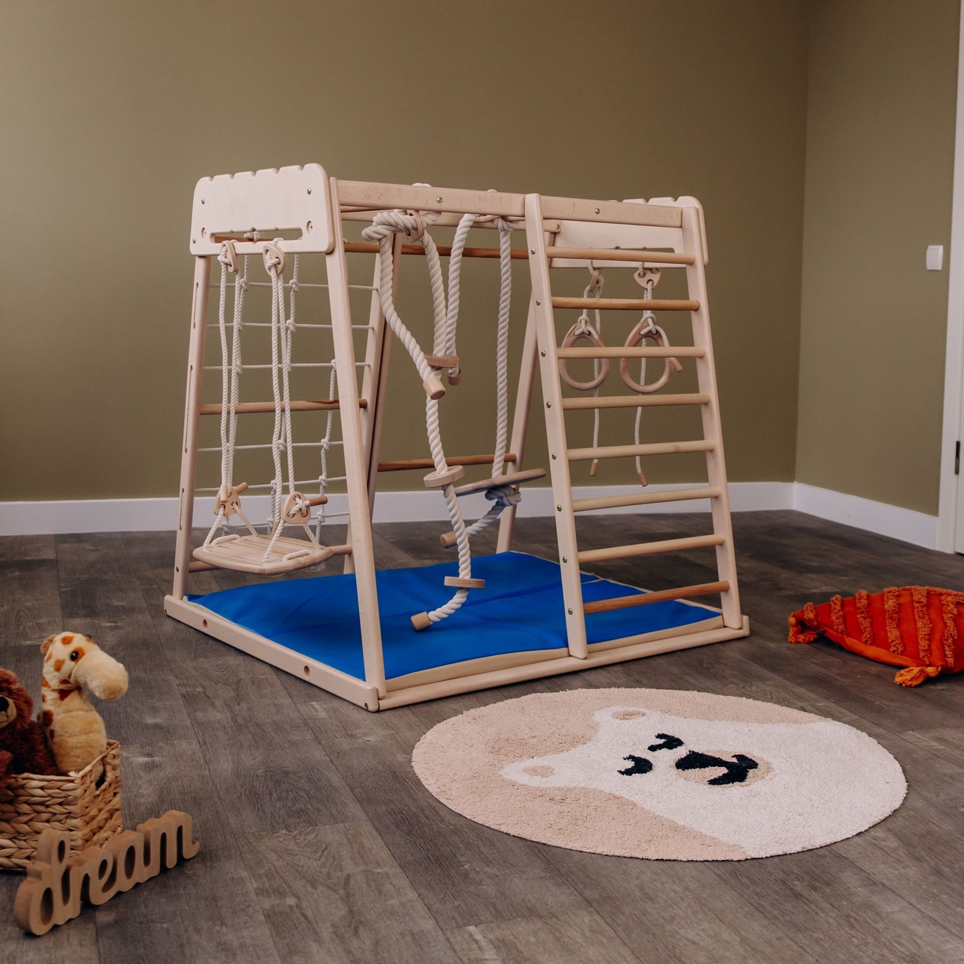 Indoor jungle gym – multi - position climbing tower with accessories - The Nurturing Nook