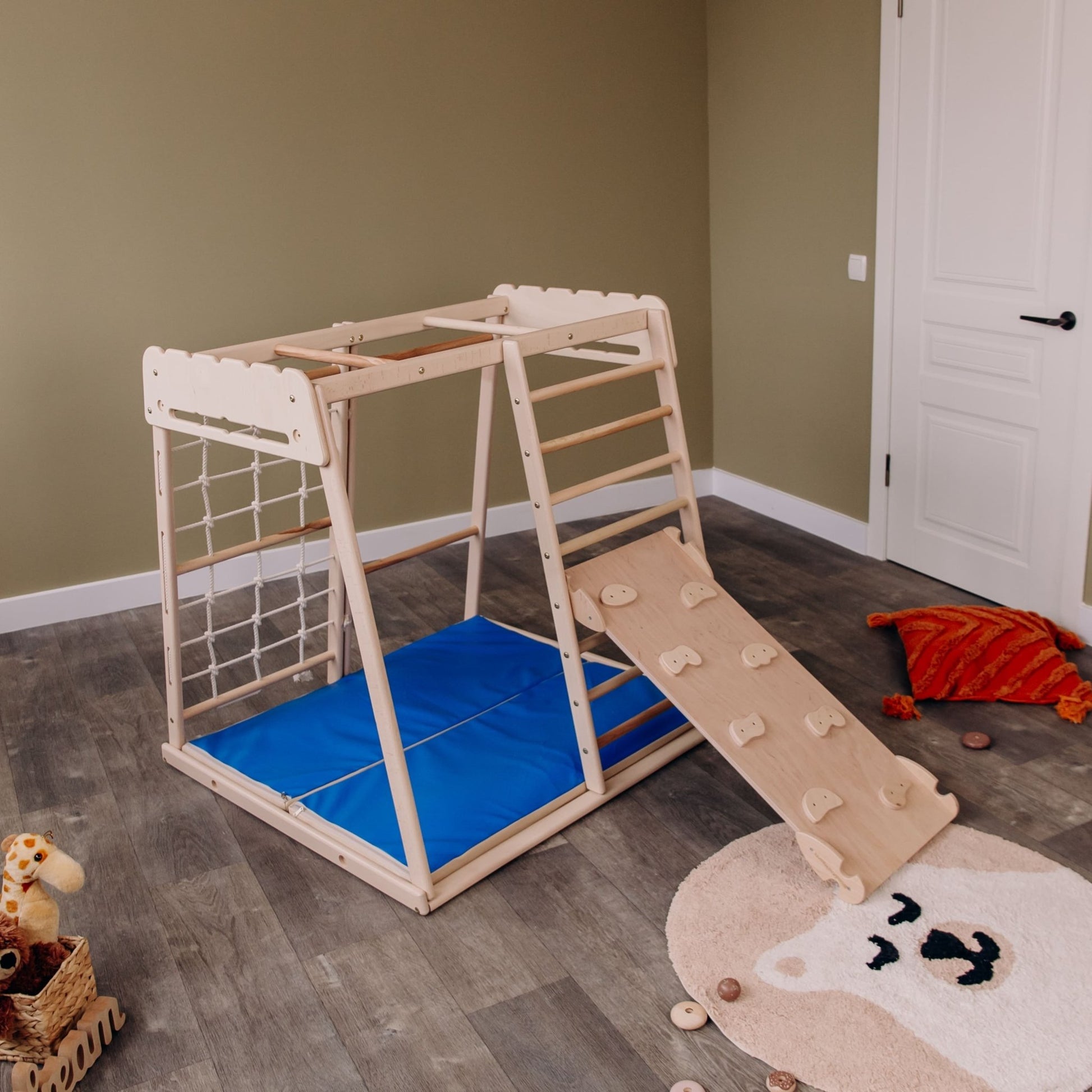 Indoor jungle gym – multi - position climbing tower with accessories - The Nurturing Nook