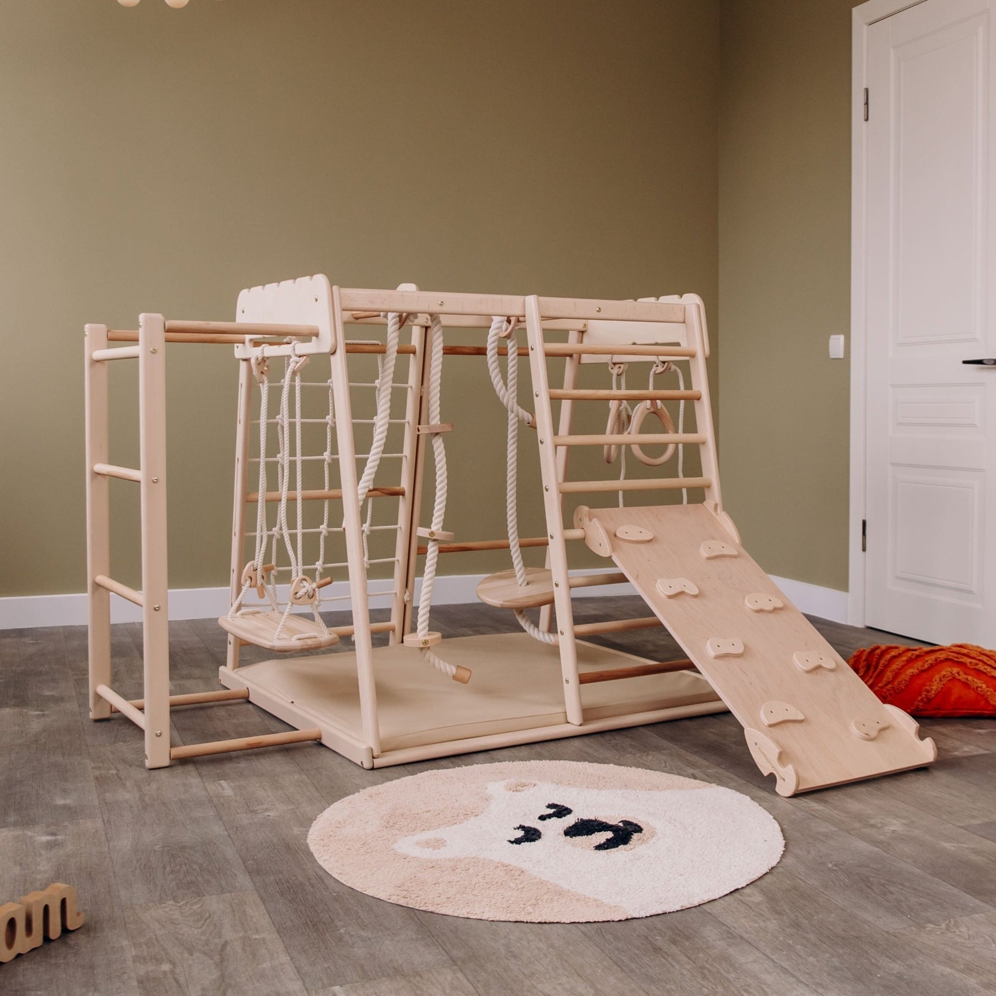 Indoor jungle gym – multi - position climbing tower with accessories - The Nurturing Nook