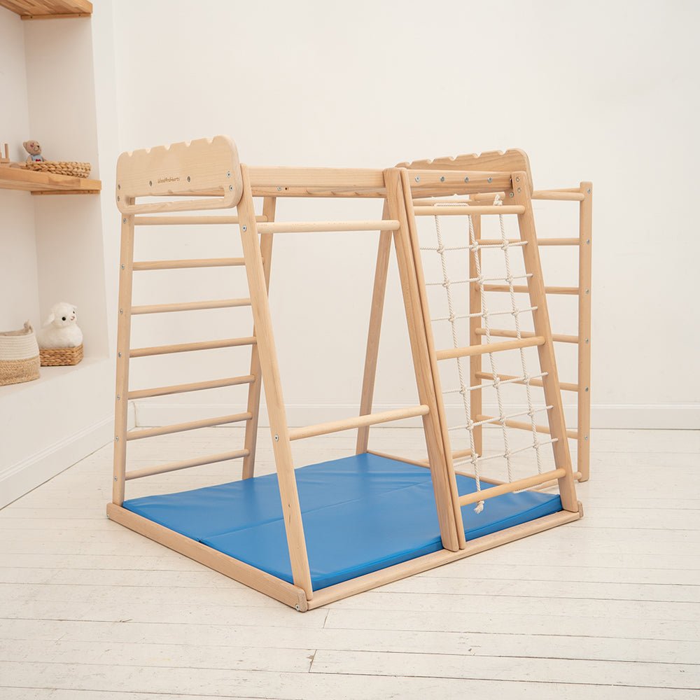 Indoor jungle gym – multi - position climbing tower with accessories - The Nurturing Nook