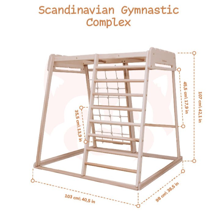 Indoor jungle gym – multi - position climbing tower with accessories - The Nurturing Nook
