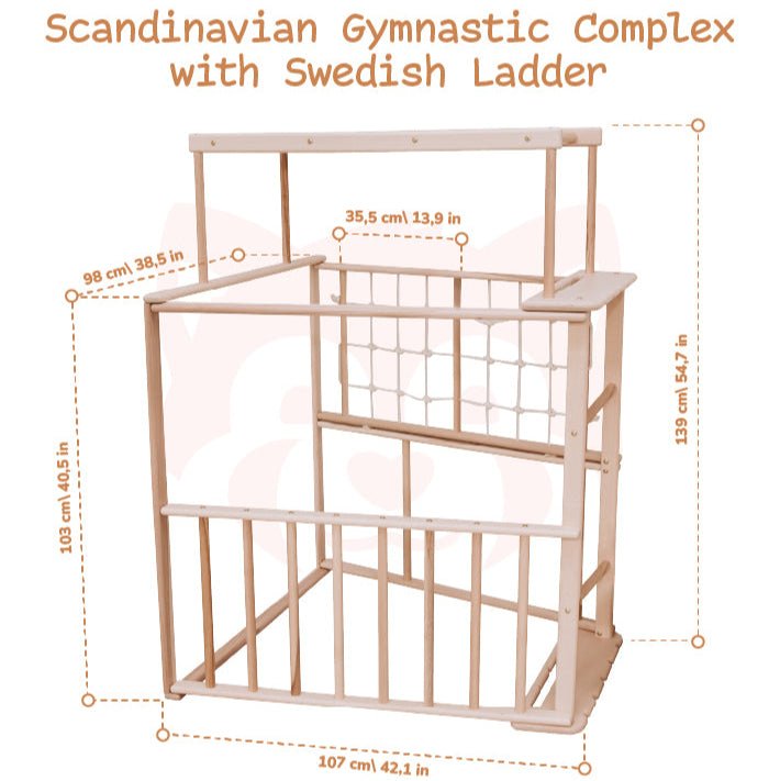 Indoor jungle gym – multi - position climbing tower with accessories - The Nurturing Nook