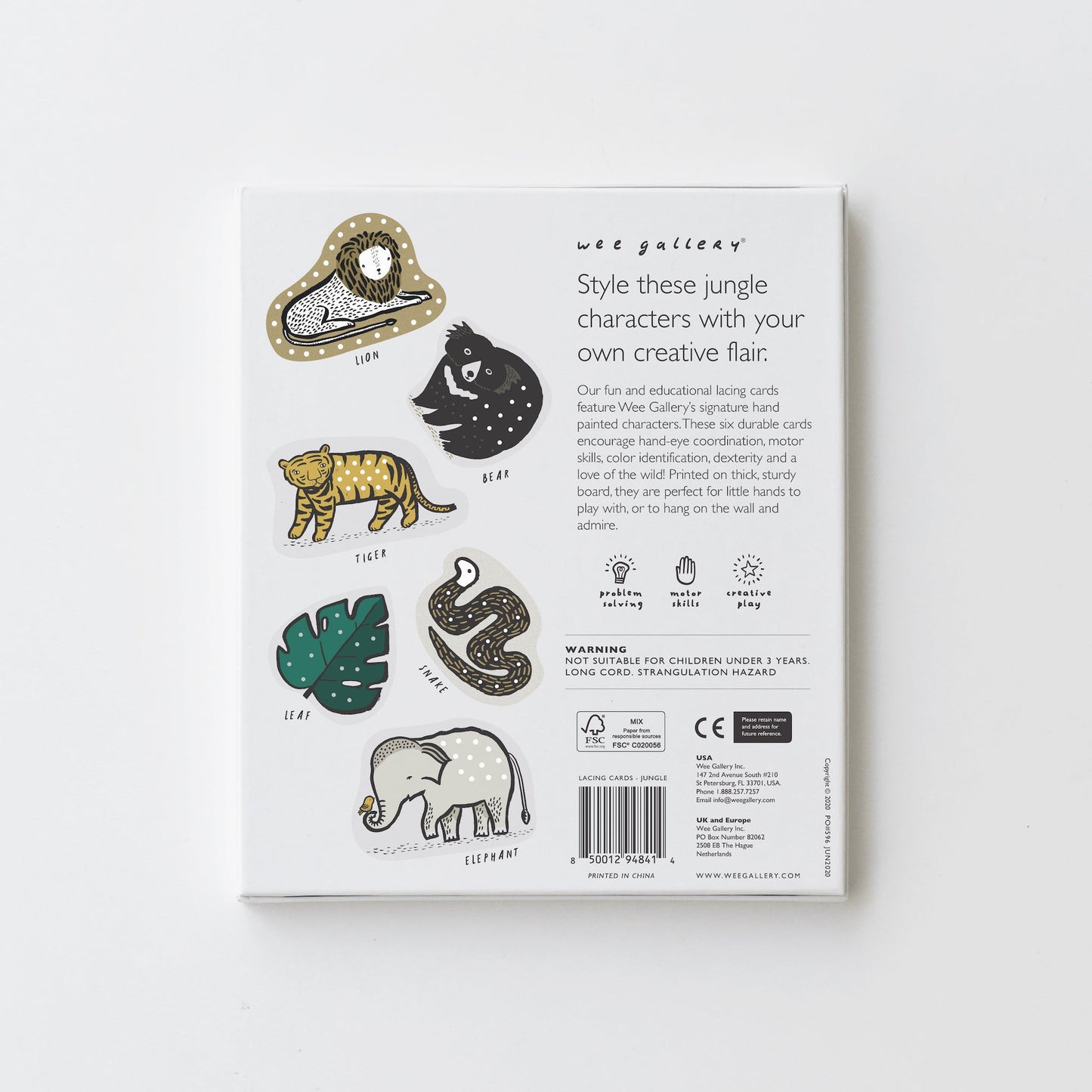 Lacing Cards - Jungle Animals - The Nurturing Nook