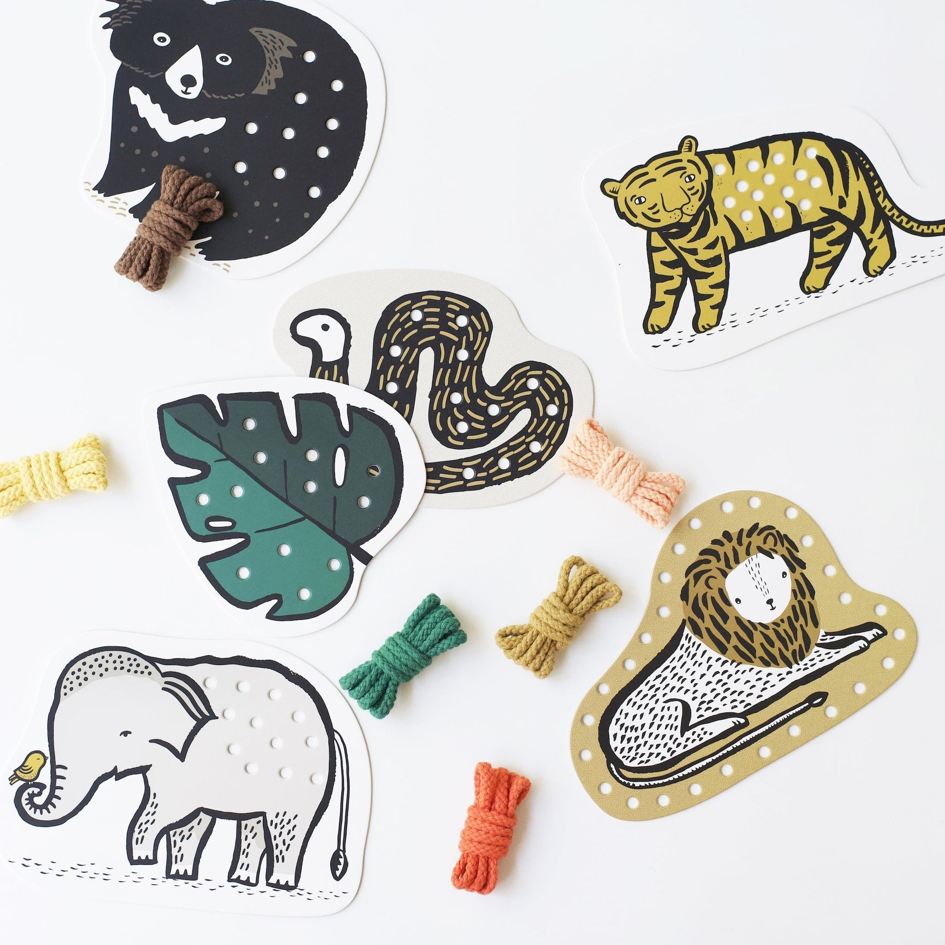Lacing Cards - Jungle Animals - The Nurturing Nook