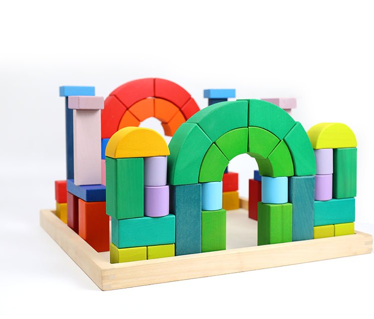 Large STAINED Romanesque Stacking Puzzles Building Blocks - The Nurturing Nook