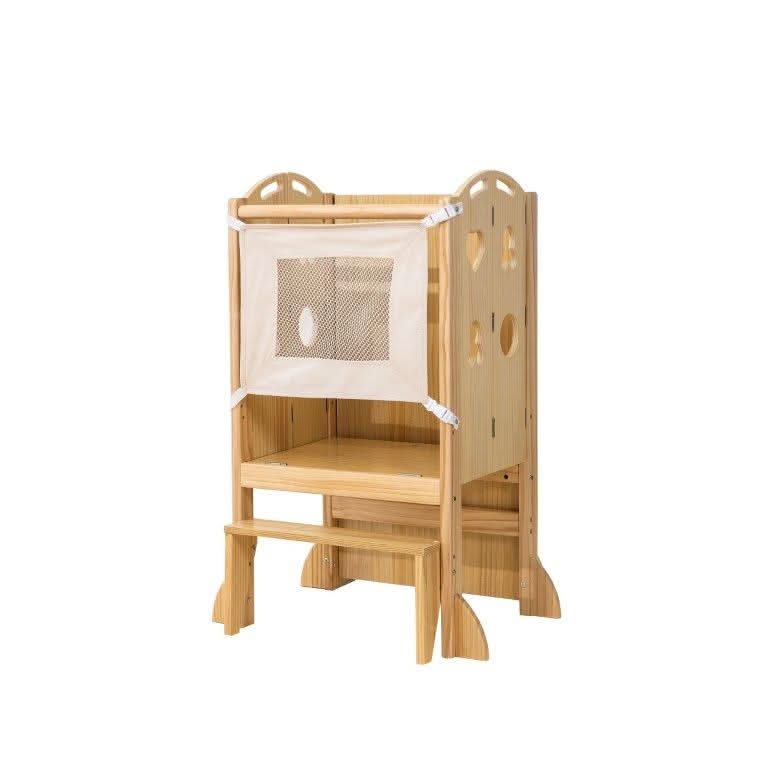 Laurel - 4 in 1 Foldable Kitchen Tower, Step Stool, Chalkboard and Slide - The Nurturing Nook