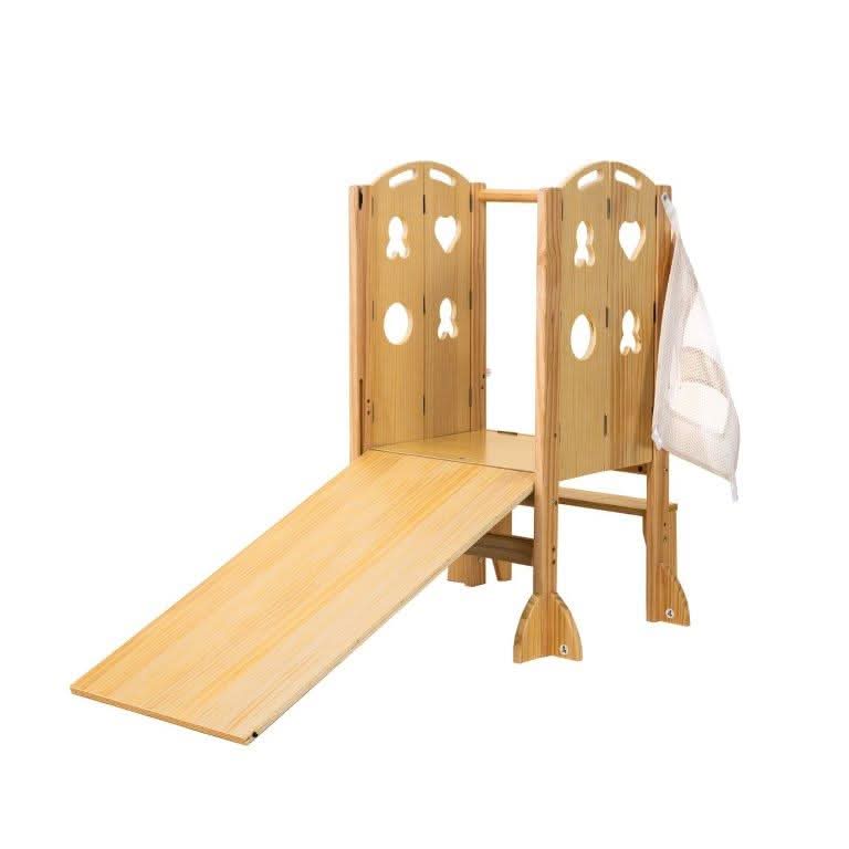 Laurel - 4 in 1 Foldable Kitchen Tower, Step Stool, Chalkboard and Slide - The Nurturing Nook