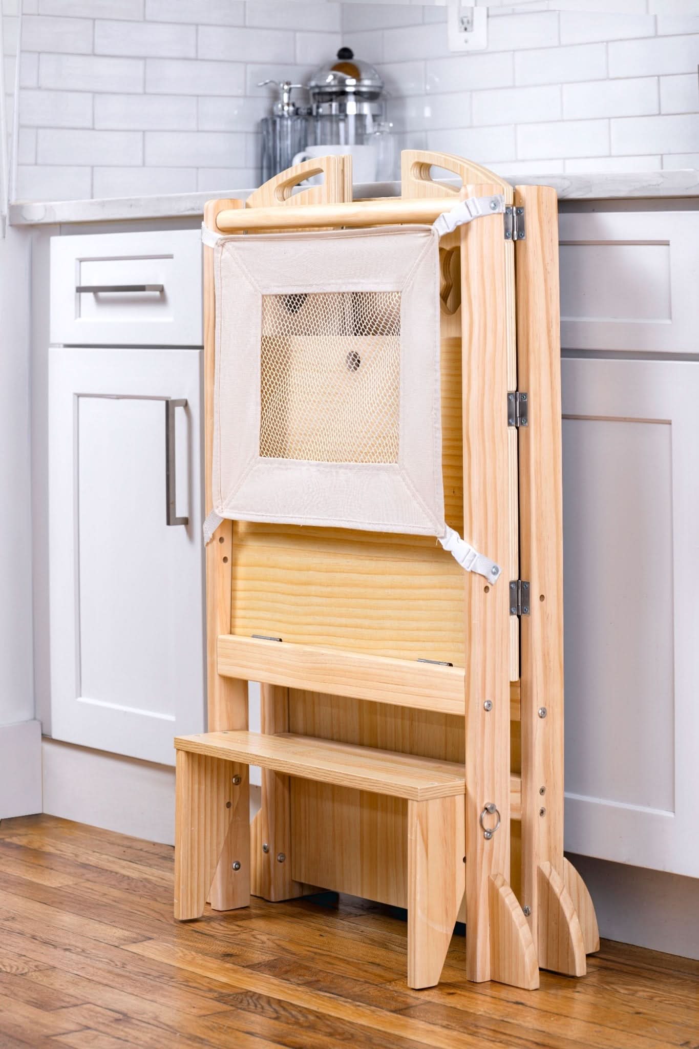 Laurel - 4 in 1 Foldable Kitchen Tower, Step Stool, Chalkboard and Slide - The Nurturing Nook