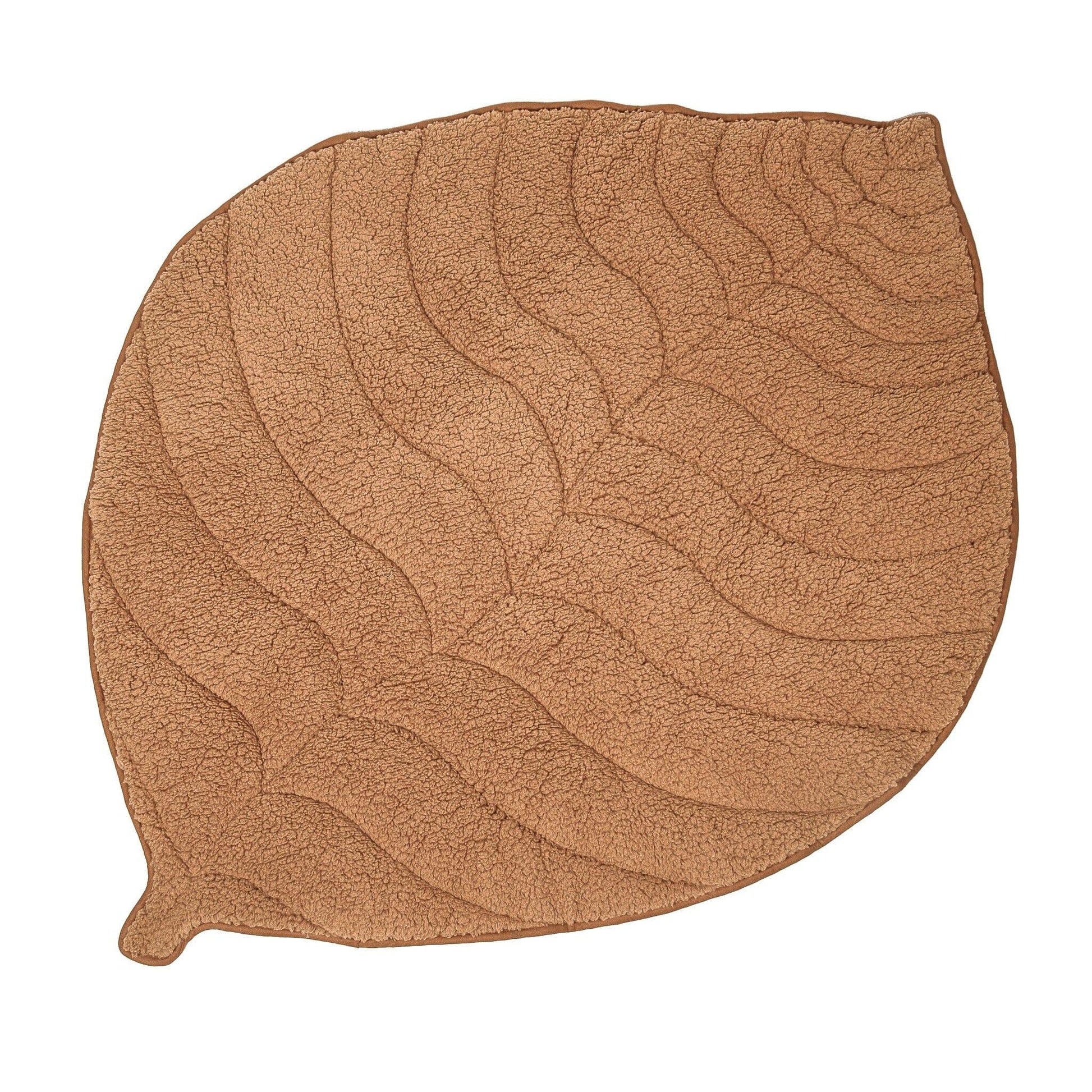 Leaf Shaped Sherpa & Cotton Baby Playmat - Camel - The Nurturing Nook