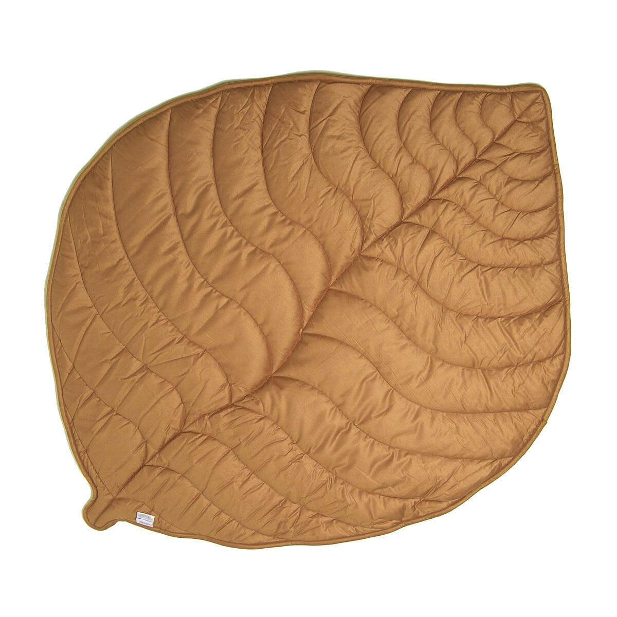 Leaf Shaped Sherpa & Cotton Baby Playmat - Camel - The Nurturing Nook