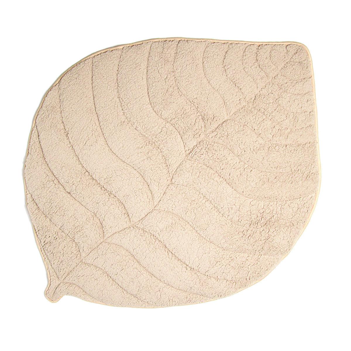 Leaf Shaped Sherpa & Cotton Baby Playmat - Ivory - The Nurturing Nook