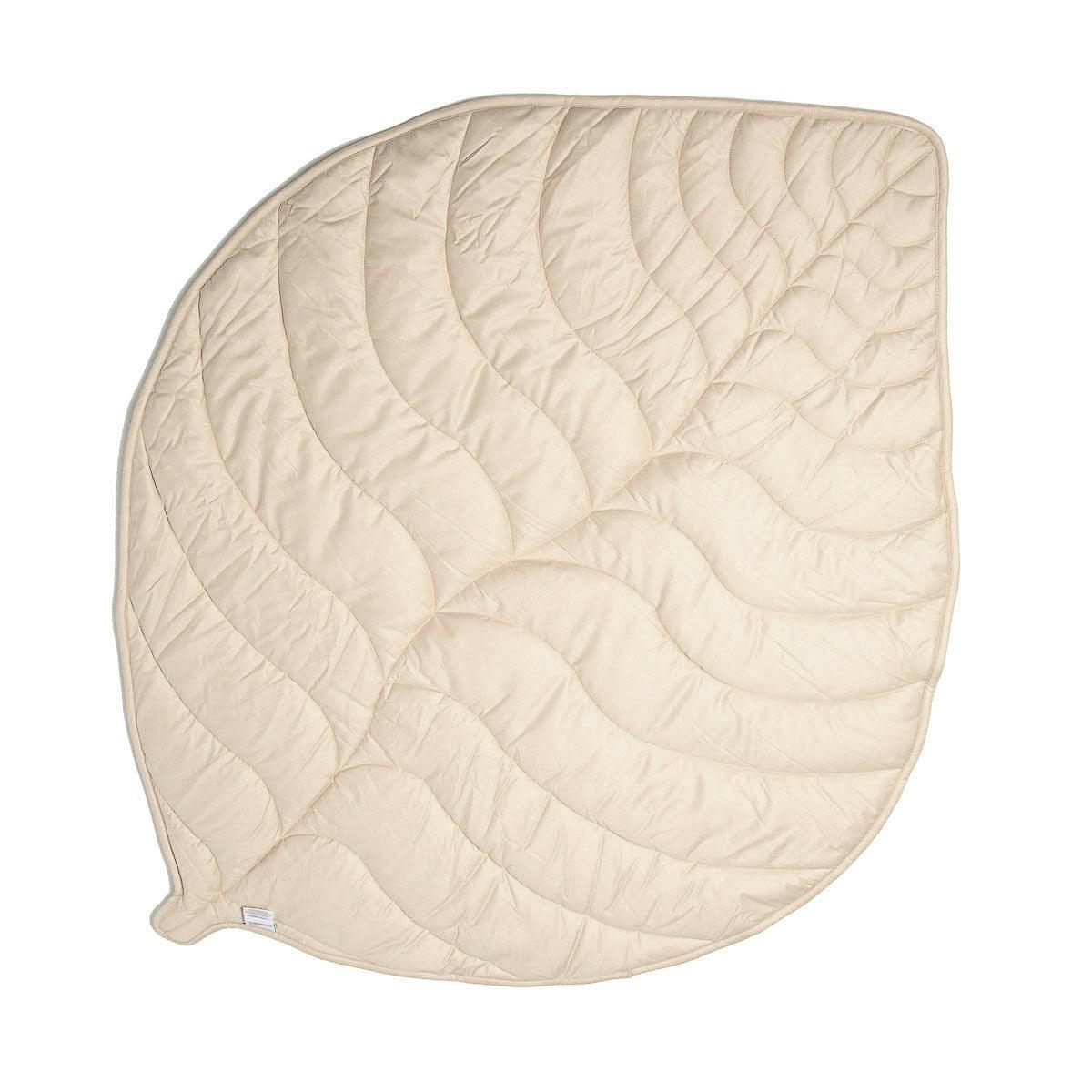 Leaf Shaped Sherpa & Cotton Baby Playmat - Ivory - The Nurturing Nook