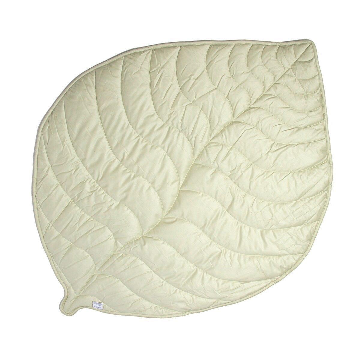 Leaf Shaped Sherpa & Cotton Baby Playmat - Pearl - The Nurturing Nook