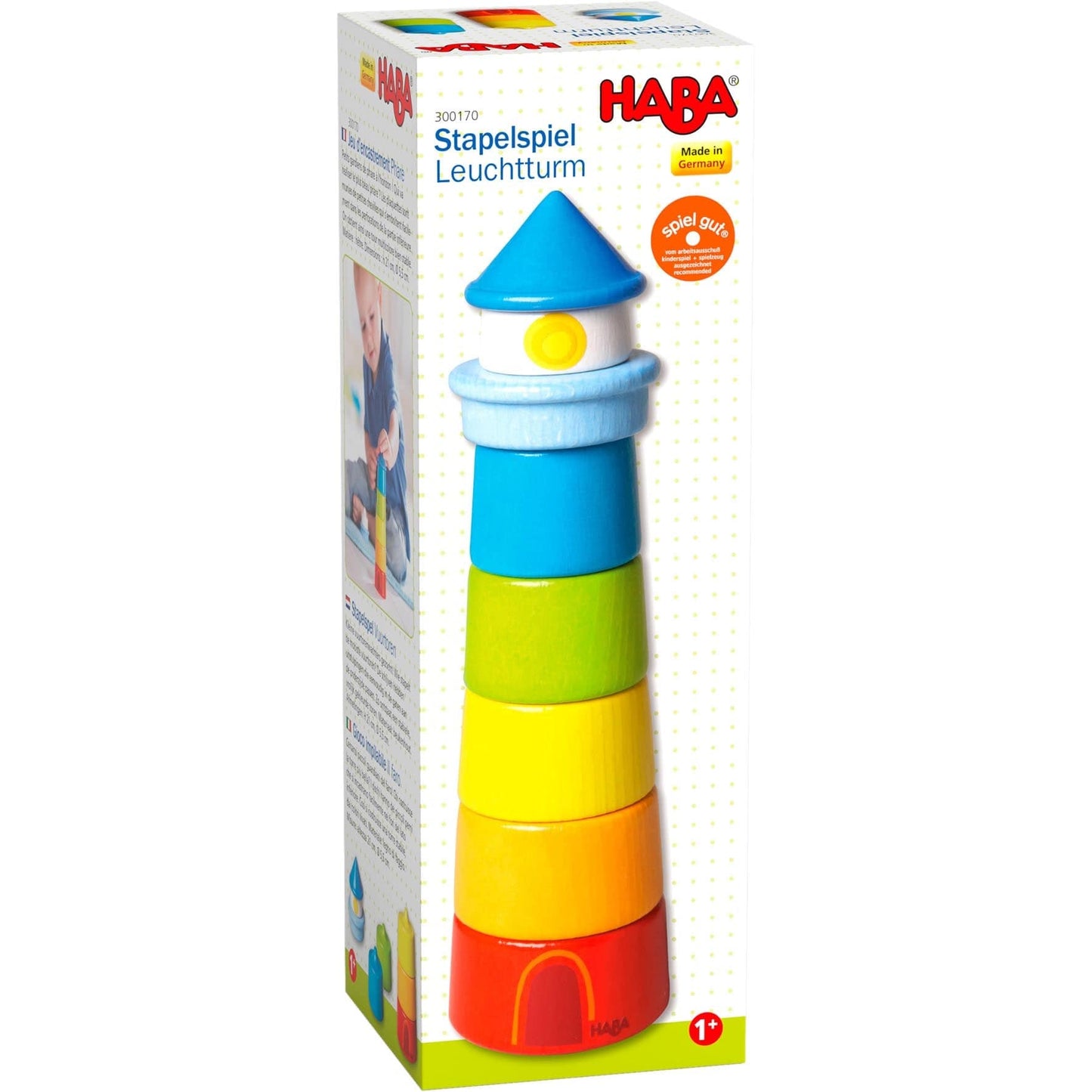 Lighthouse Wooden Rainbow Stacker - The Nurturing Nook